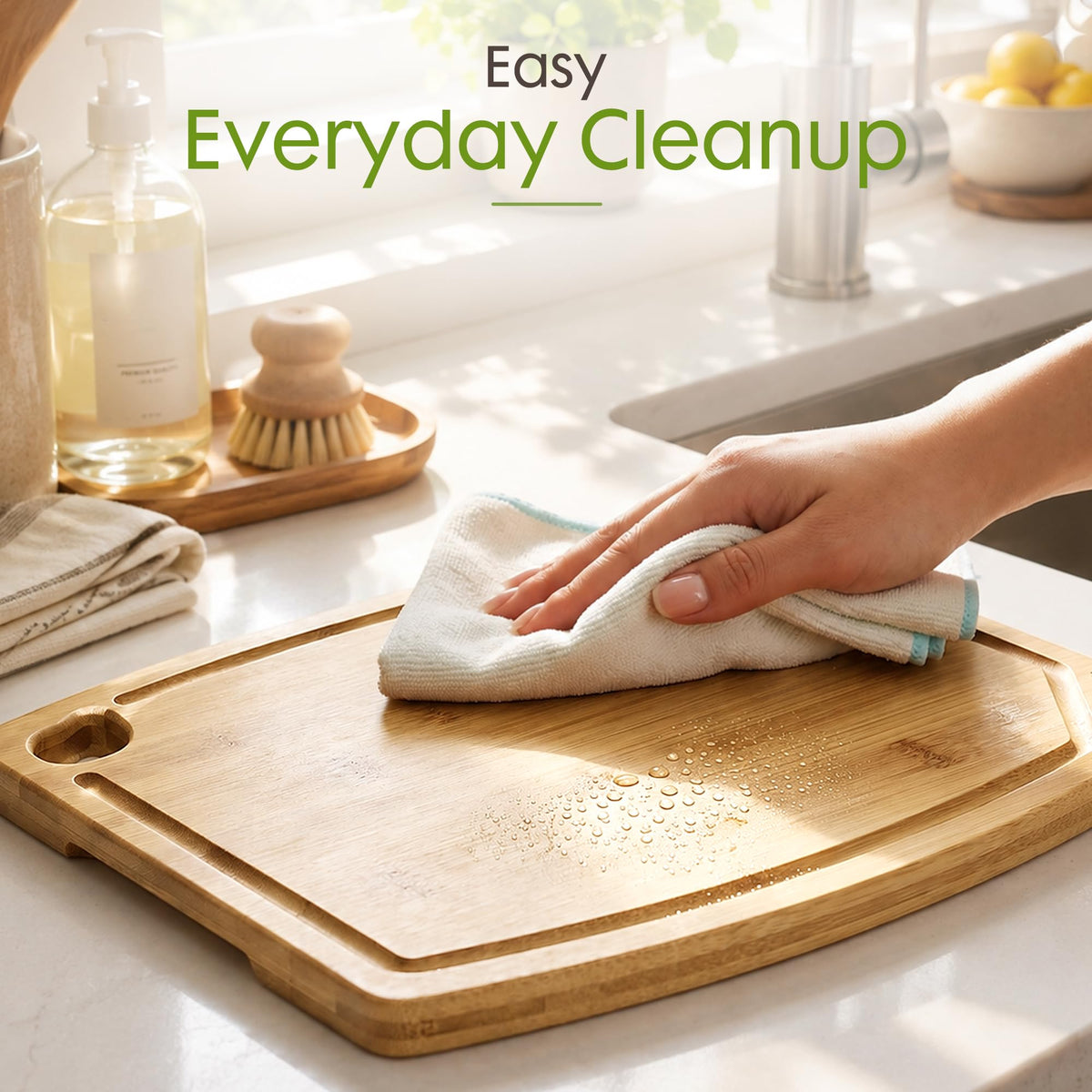 Astercook Large Bamboo Cutting Board for Kitchen