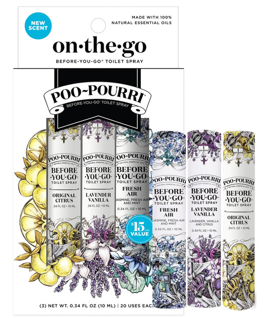 Poo-Pourri Before-You-Go Toilet Spray, In A Pinch Variety 10 Ml, 3 Pack