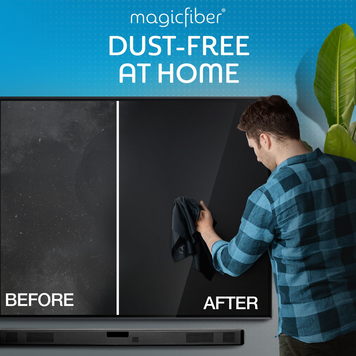 MagicFiber Extra Large Microfiber Cleaning Cloth for TV Screens & Monitors