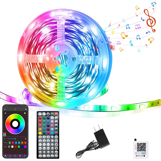 GANZQH 50FT RGB Led Lights for Bedroom with Remote & App Control Music Sync