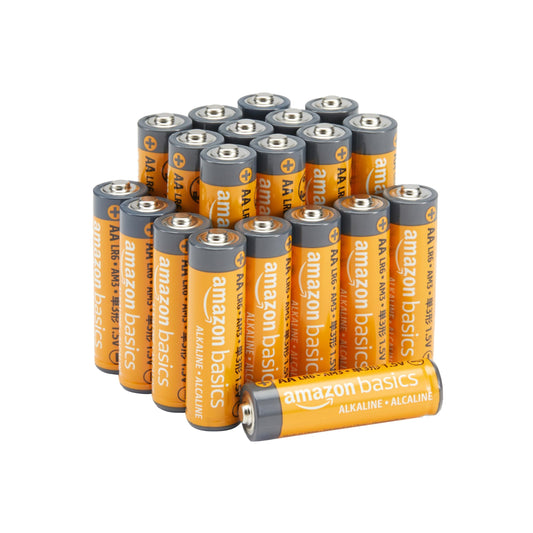 Amazon Basics 20-Pack AA Alkaline Batteries, 1.5 Volt, 10-Year Leak-Free Shelf Life, for Everyday and Household Devices