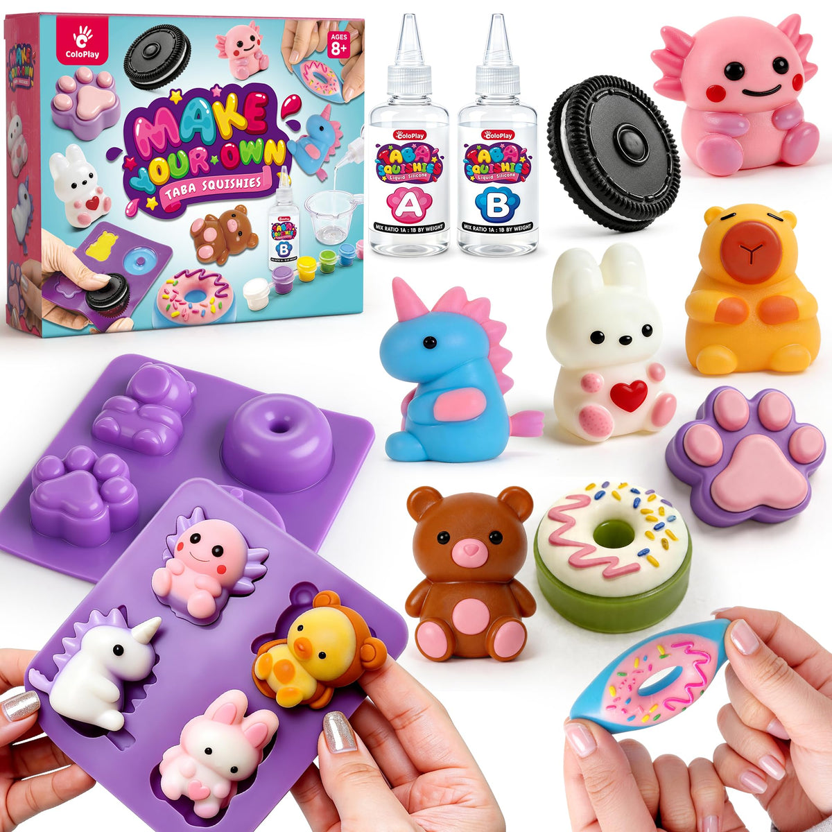 Make Your Own Taba Squishy Kit - DIY Squishy Making Kit with 8 Molds