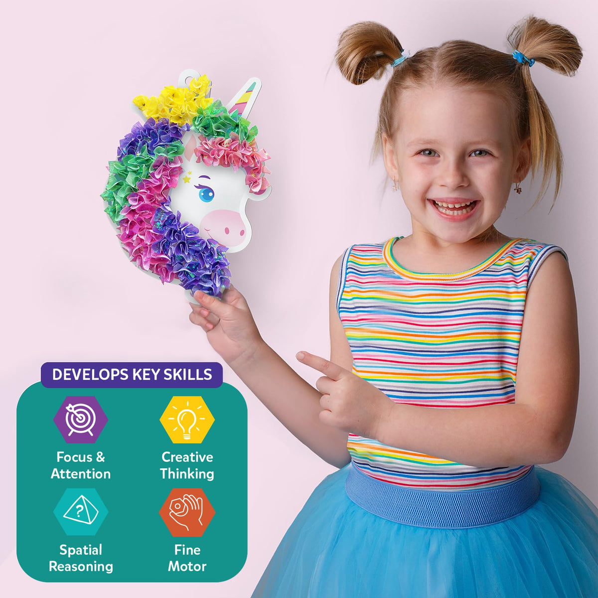Skillmatics Poke-in Art – Magical Unicorns, Wood Craft Kit, Gift for Kids