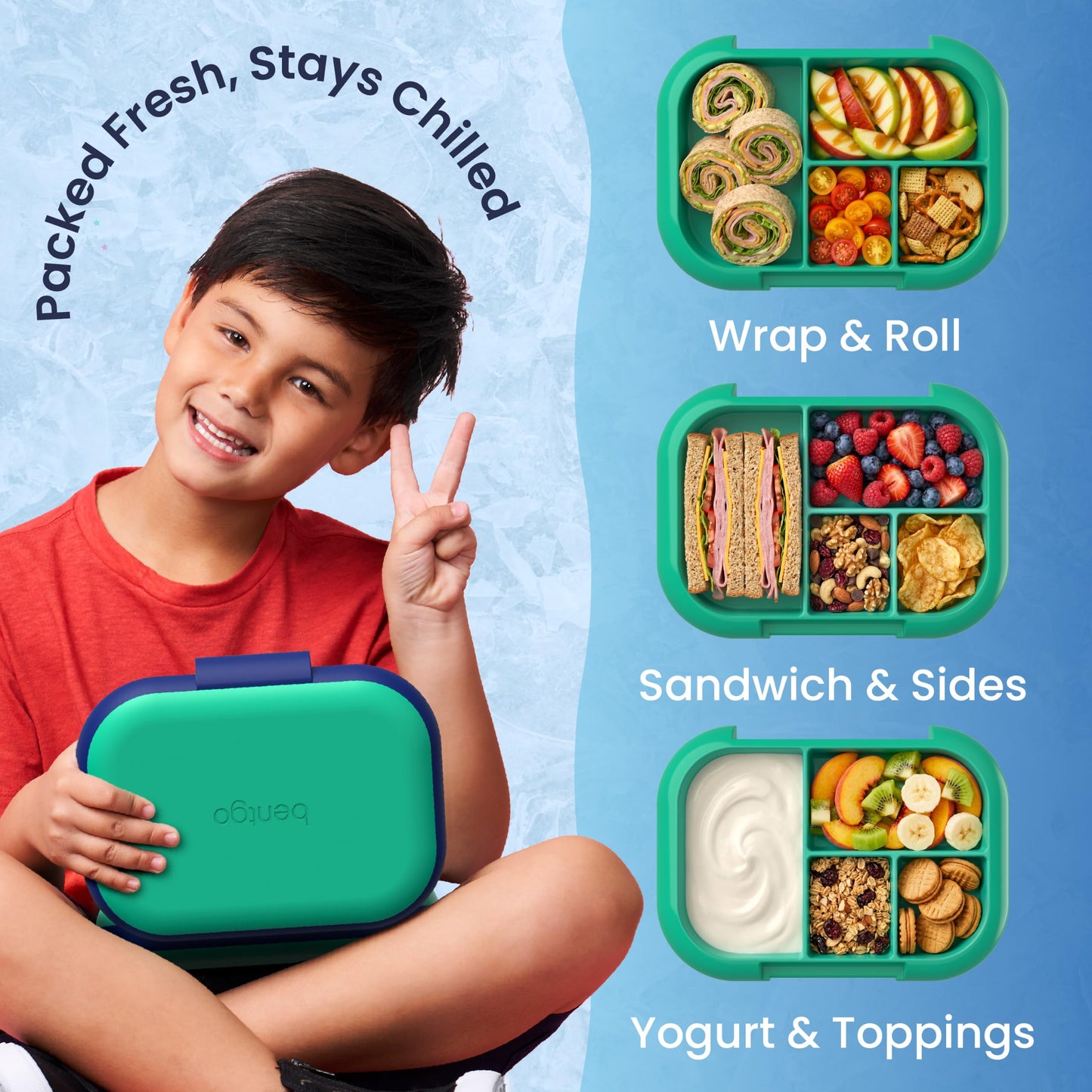 Bentgo Chill Kids 4-Compartment Bento Box Leakproof Lunch Box