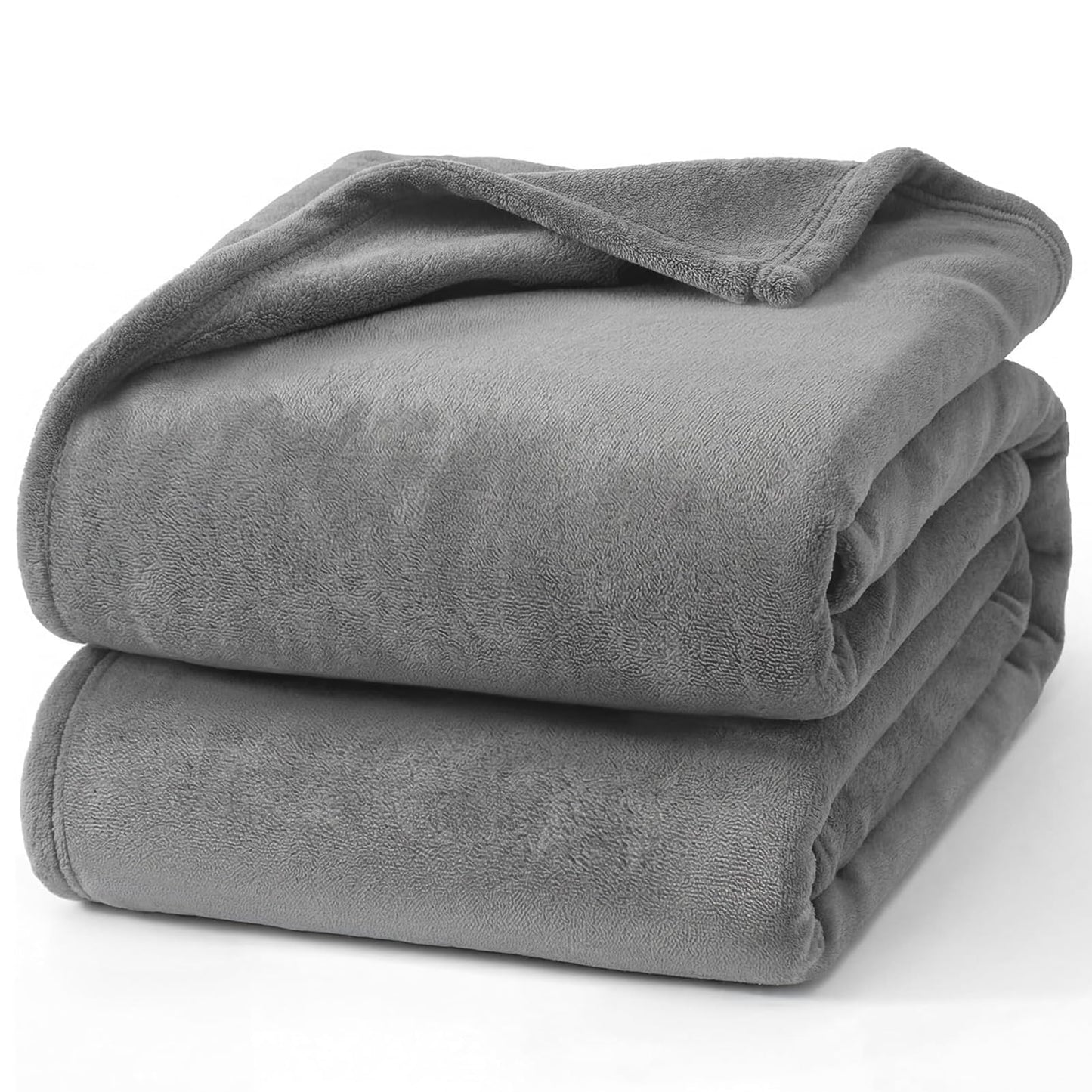 Hansleep Twin Grey Fleece Blanket, Soft Flannel Bed Blanket