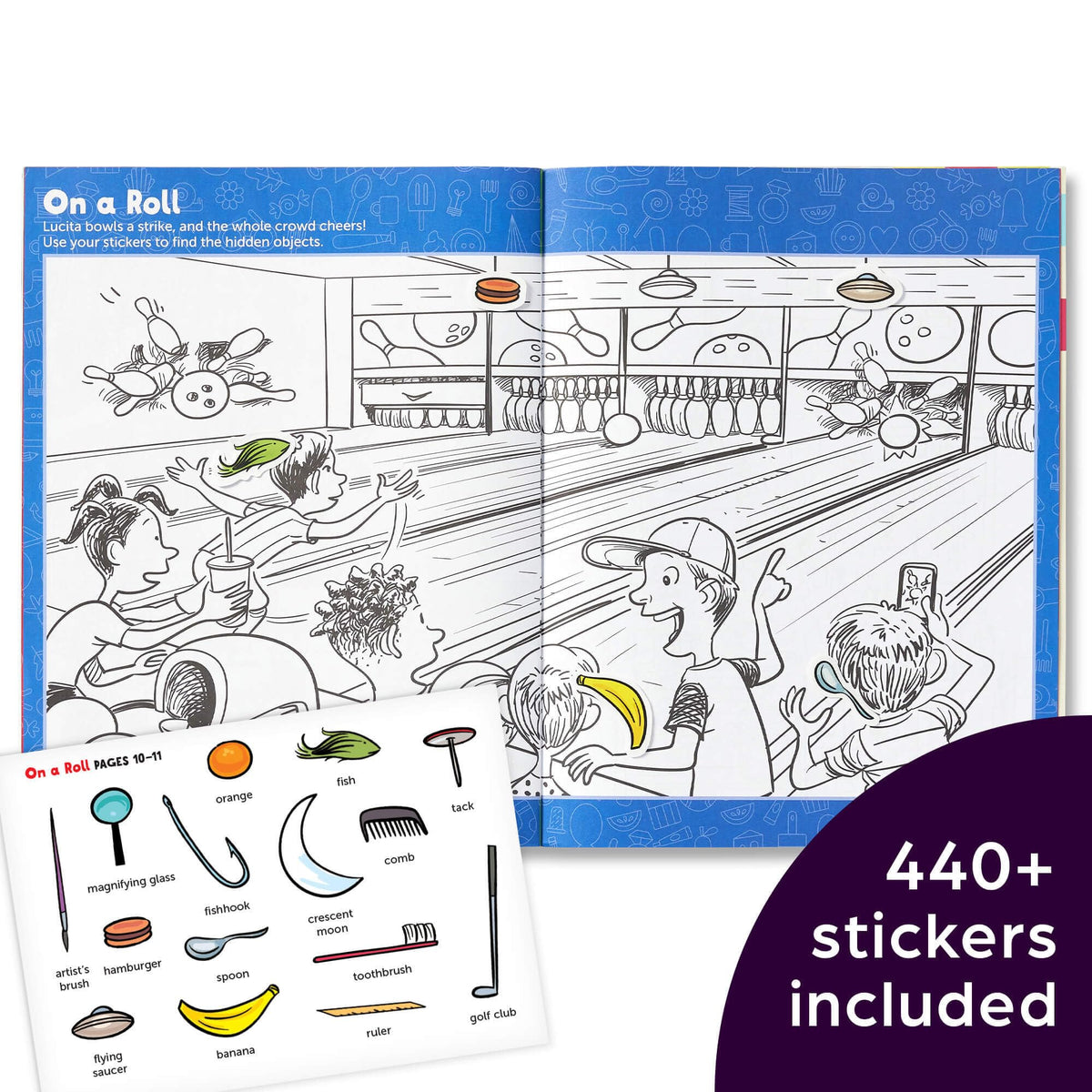 Highlights Hidden Pictures Sticker Challenge Sticker Book Set for Kids Ages 6 and Up, 4-Pack, 64 Pages of Seek and Find Activities, Double as Coloring Books, 440+ Stickers
