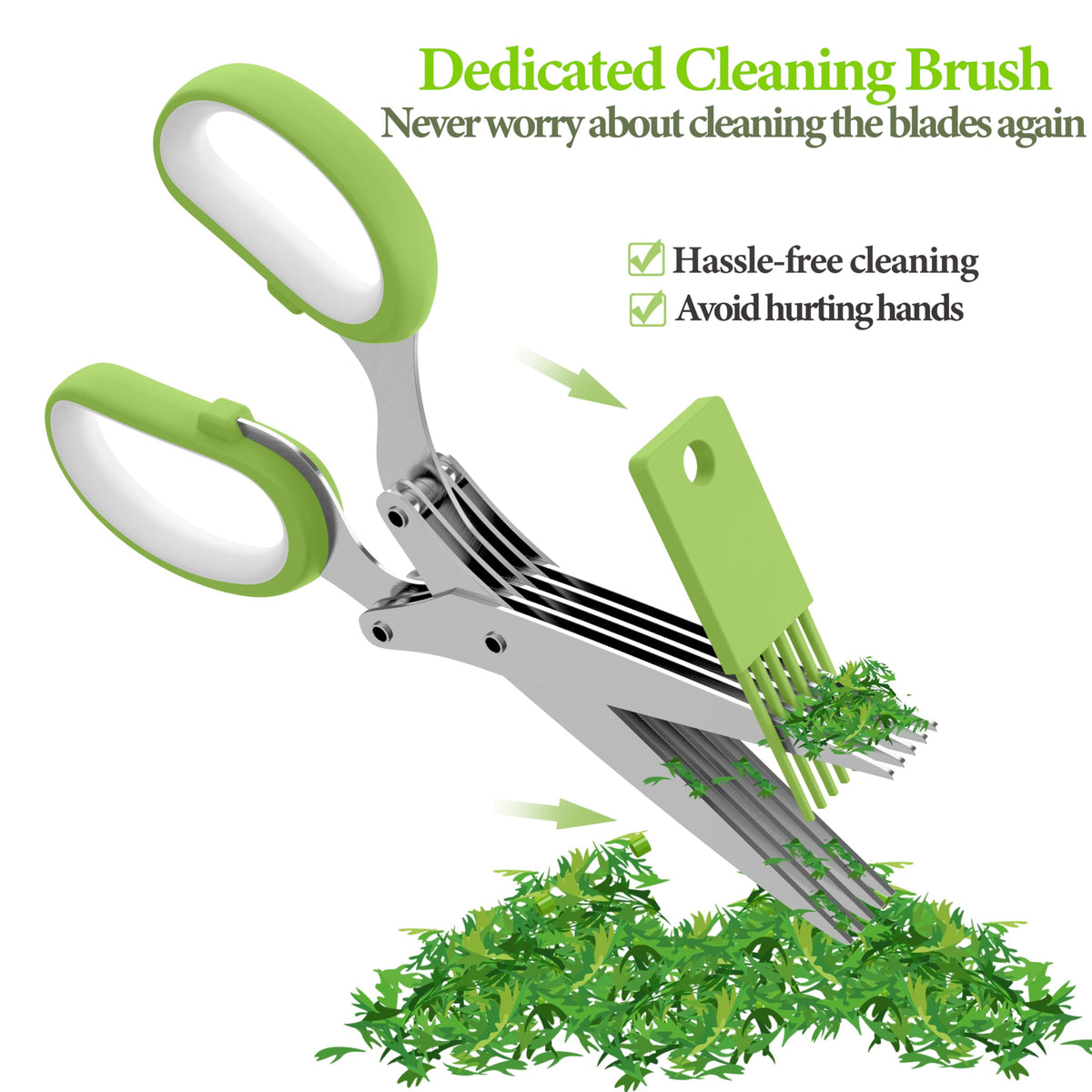 2026 Upgraded Herb Scissors, 5-Blade Kitchen Herb Shears