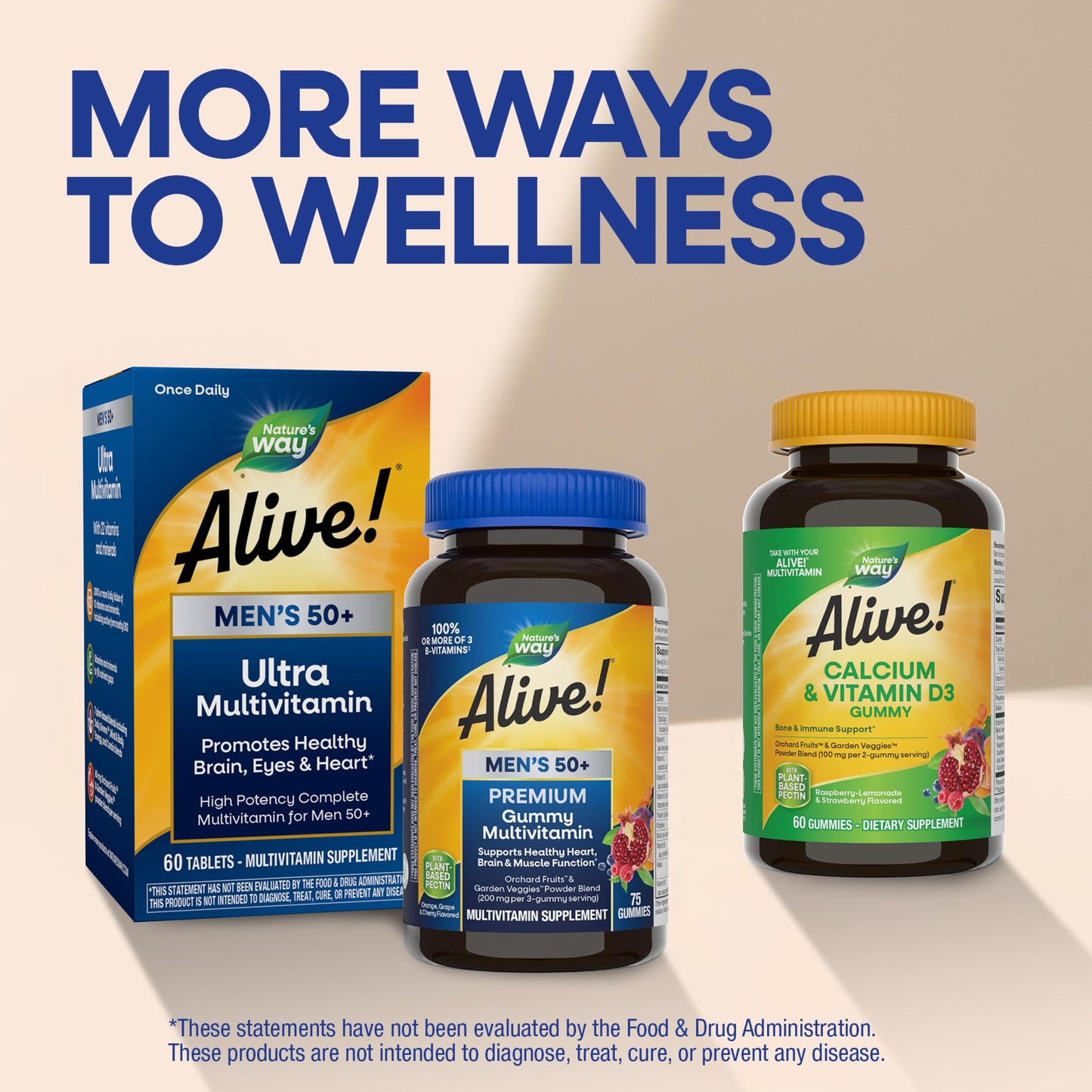 Nature's Way Alive! Men’s 50 Plus Premium Gummy Multivitamin, 75 ct