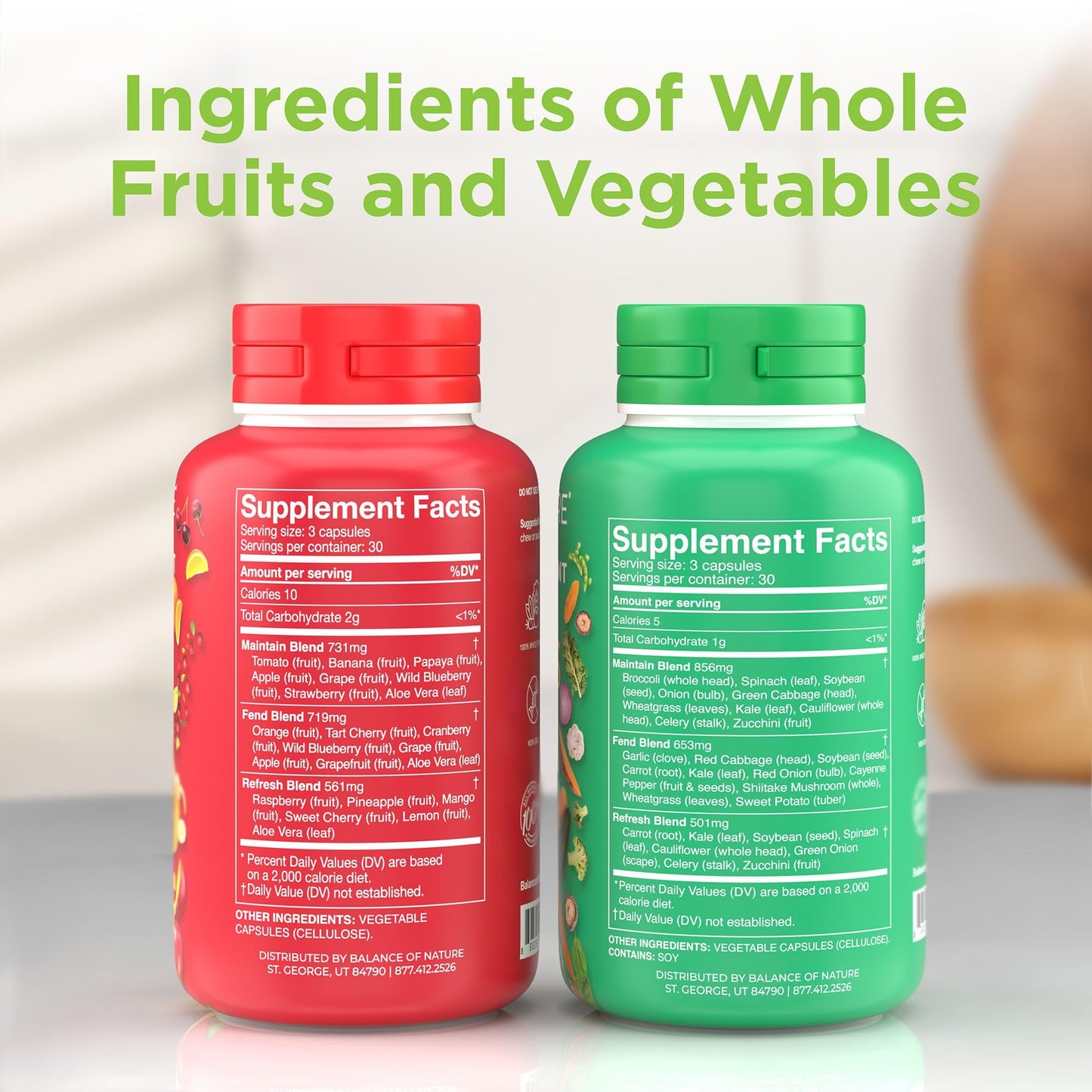 Balance of Nature Whole Food Supplement, Fruit & Veggies, 60 Servings