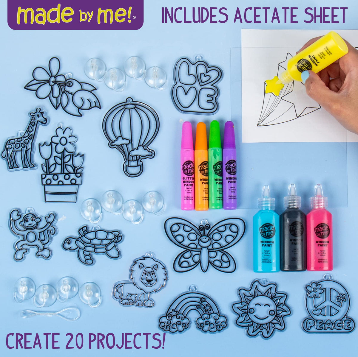 Made By Me Create Your Own Window Art Kit, Suncatchers, Makes 20+ Projects
