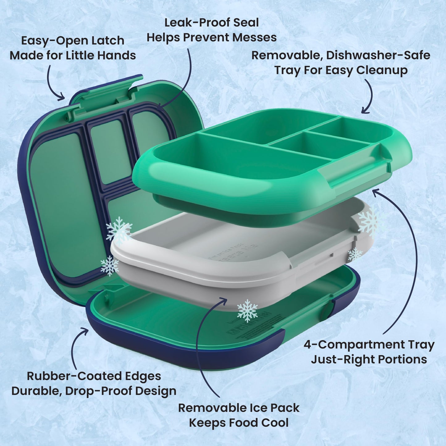 Bentgo Chill Kids 4-Compartment Bento Box Leakproof Lunch Box