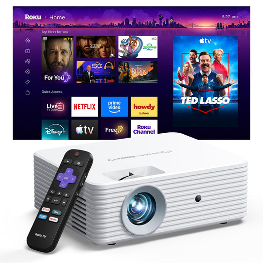 ELEPHAS Roku TV Smart Projector with Wi-Fi and Bluetooth