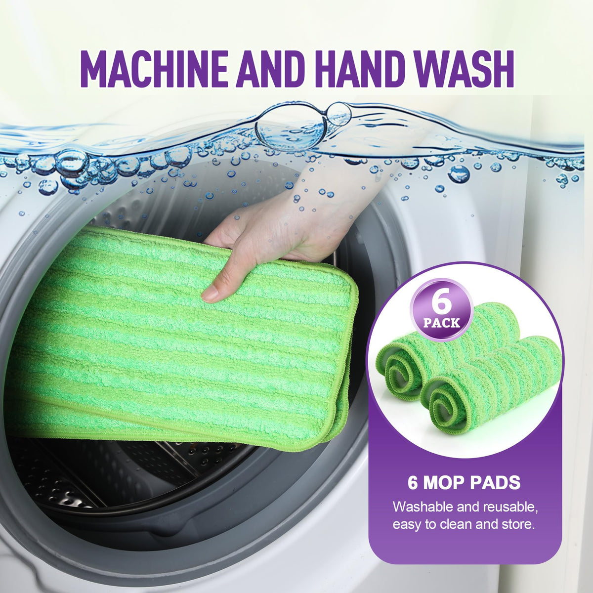 Reusable Mop Pads for Swiffer WetJet, 6 Pack