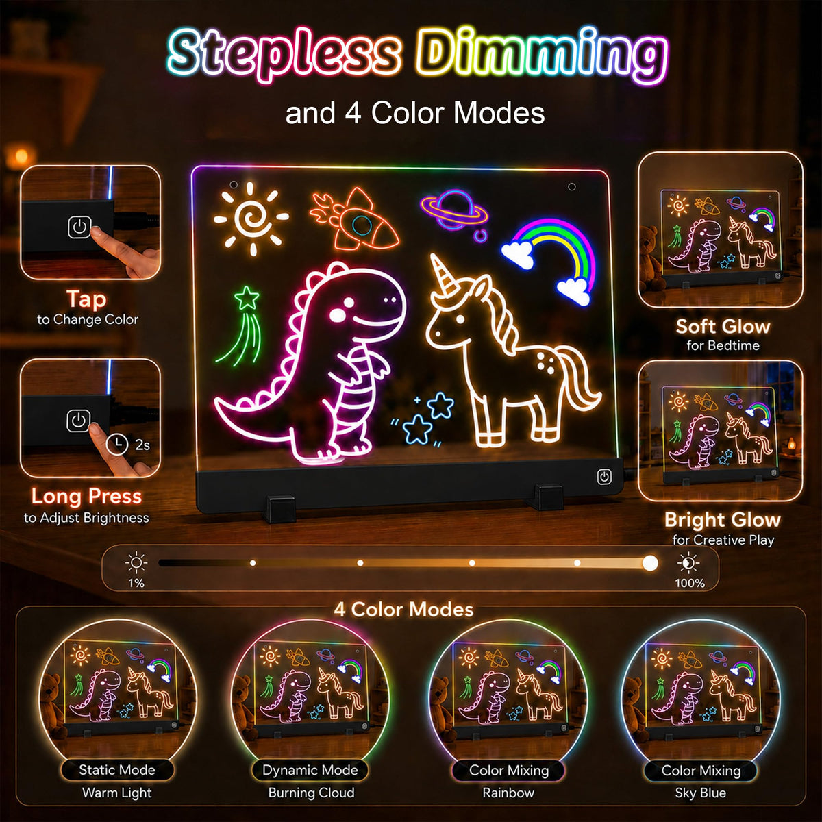 16-Inch LED Drawing Board for Kids Party Supplies Crafts for Kids Ages 4-8
