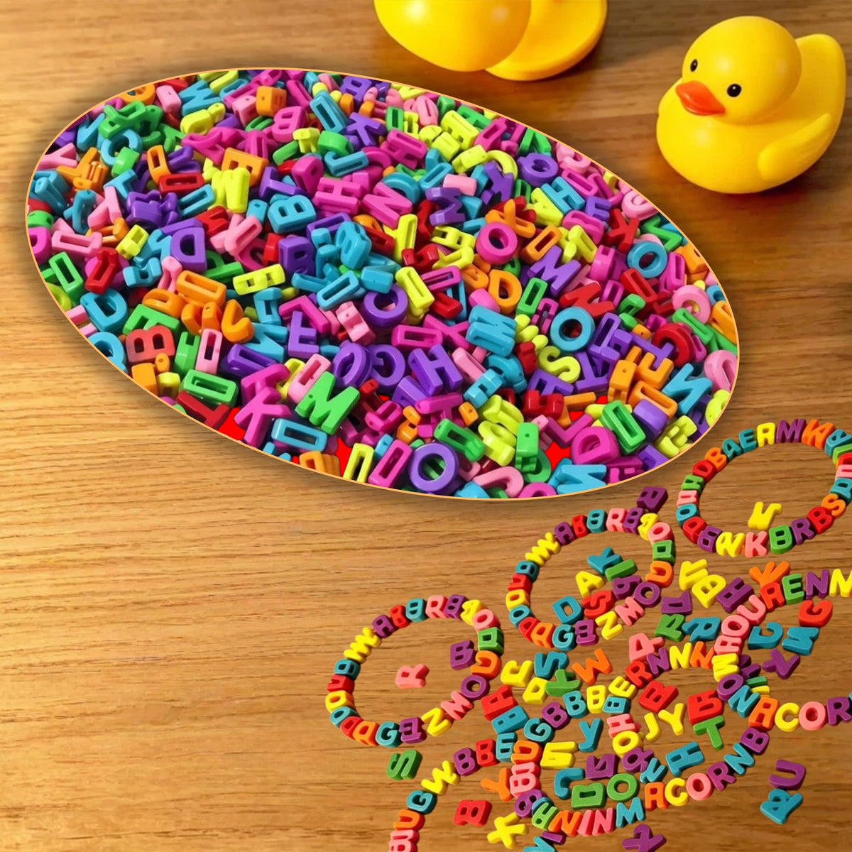 YMSDZHL Alphabet Bead A-Z 650Pcs Large 3D Bead for Bracelet Jewelry Making