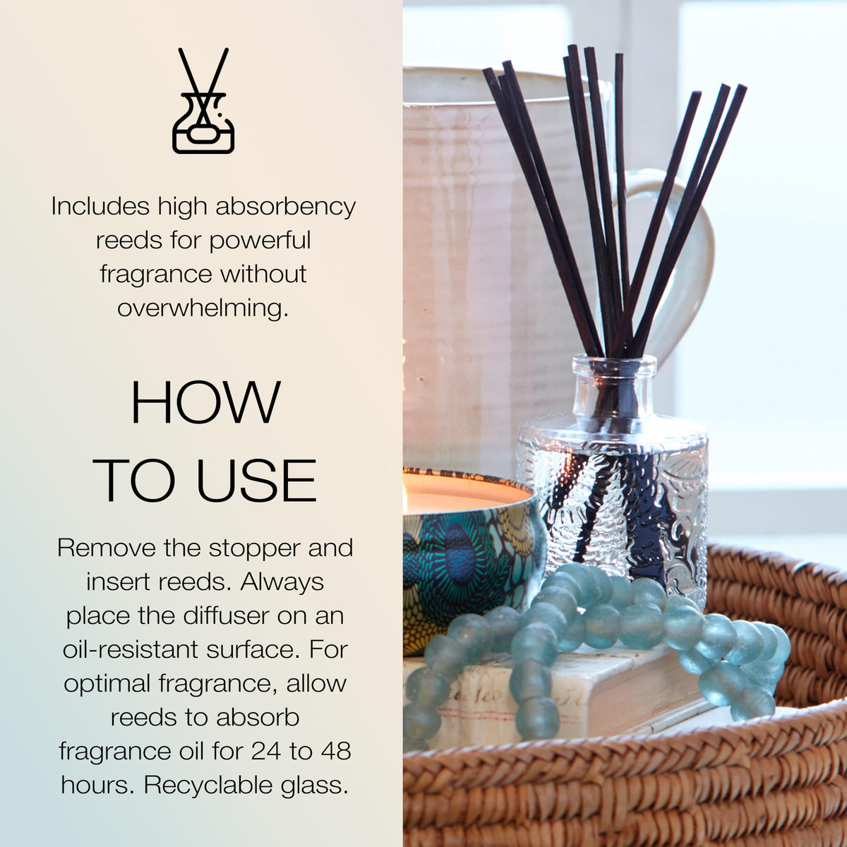 Voluspa French Cade Lavender Oil Reed Diffuser, 3.4 Oz Home Fragrance