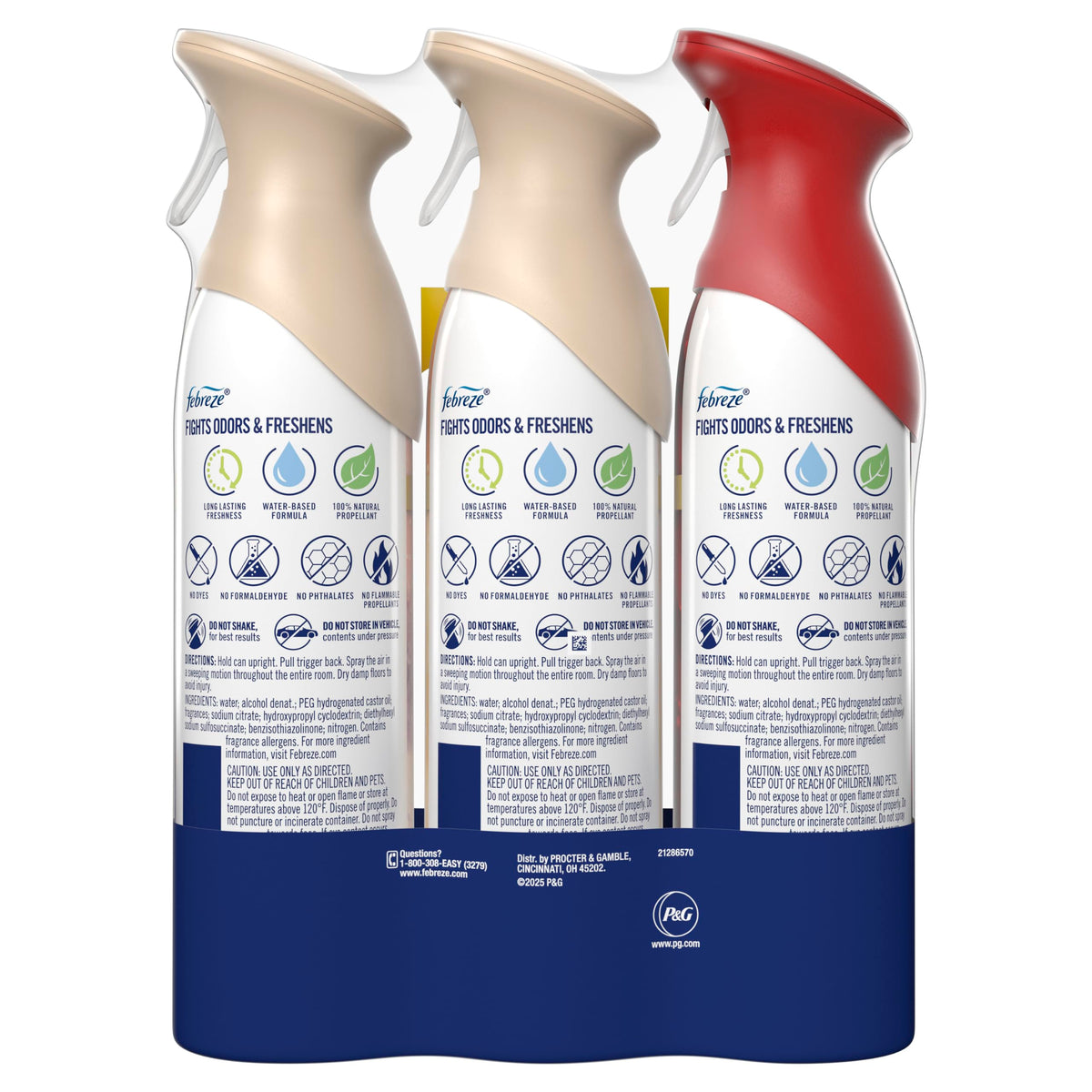 Febreze Odor-Fighting Air Freshener Spray, Room Spray, Crisp Fall Breeze, Cuddle Weather & Baked Cinnamon Apple Air Mist, 8.1 oz, 3ct