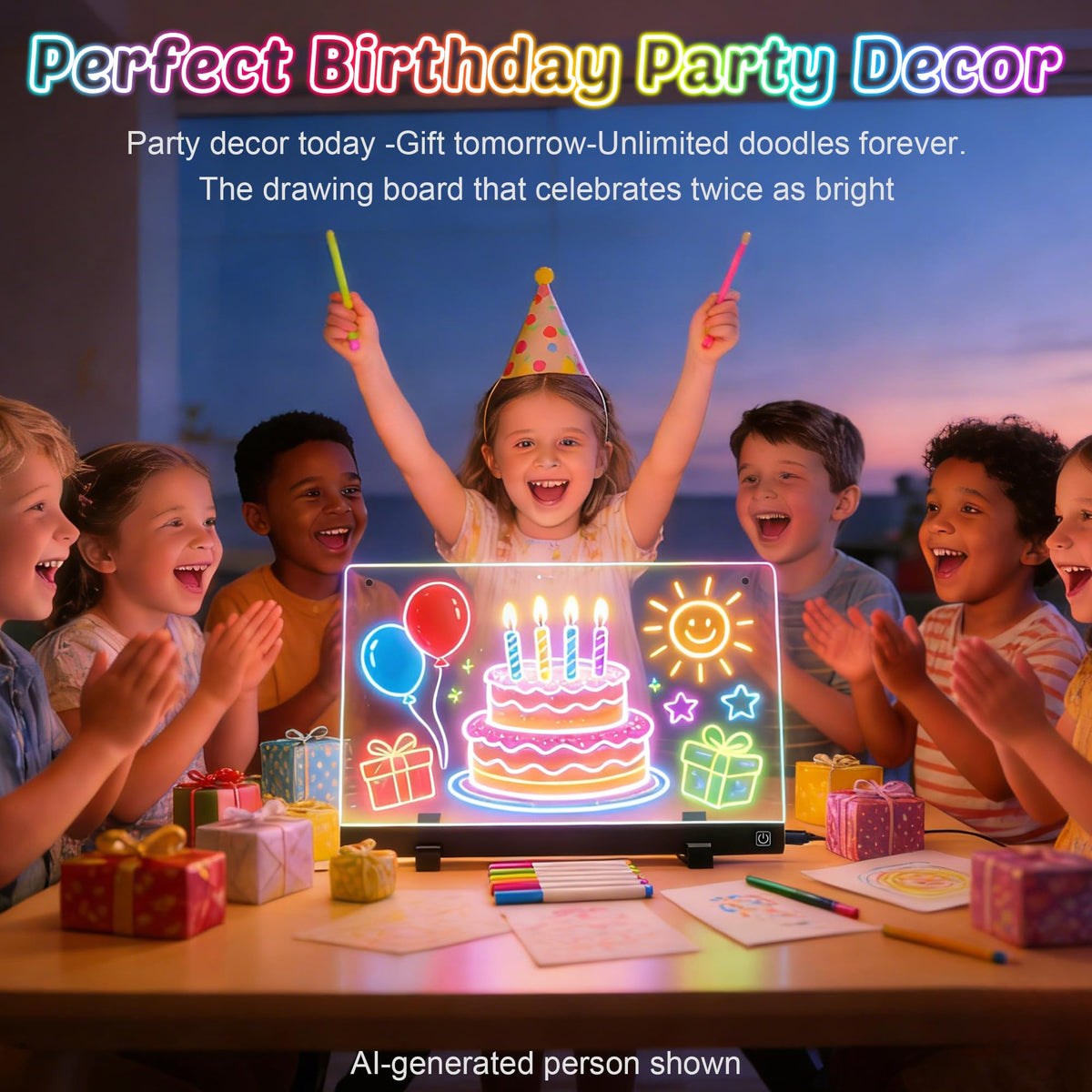16-Inch LED Drawing Board for Kids Party Supplies Crafts for Kids Ages 4-8