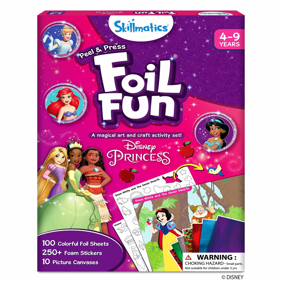 Skillmatics Foil Fun Disney Princess, Foil Art & Craft Kit, Gift for Kids