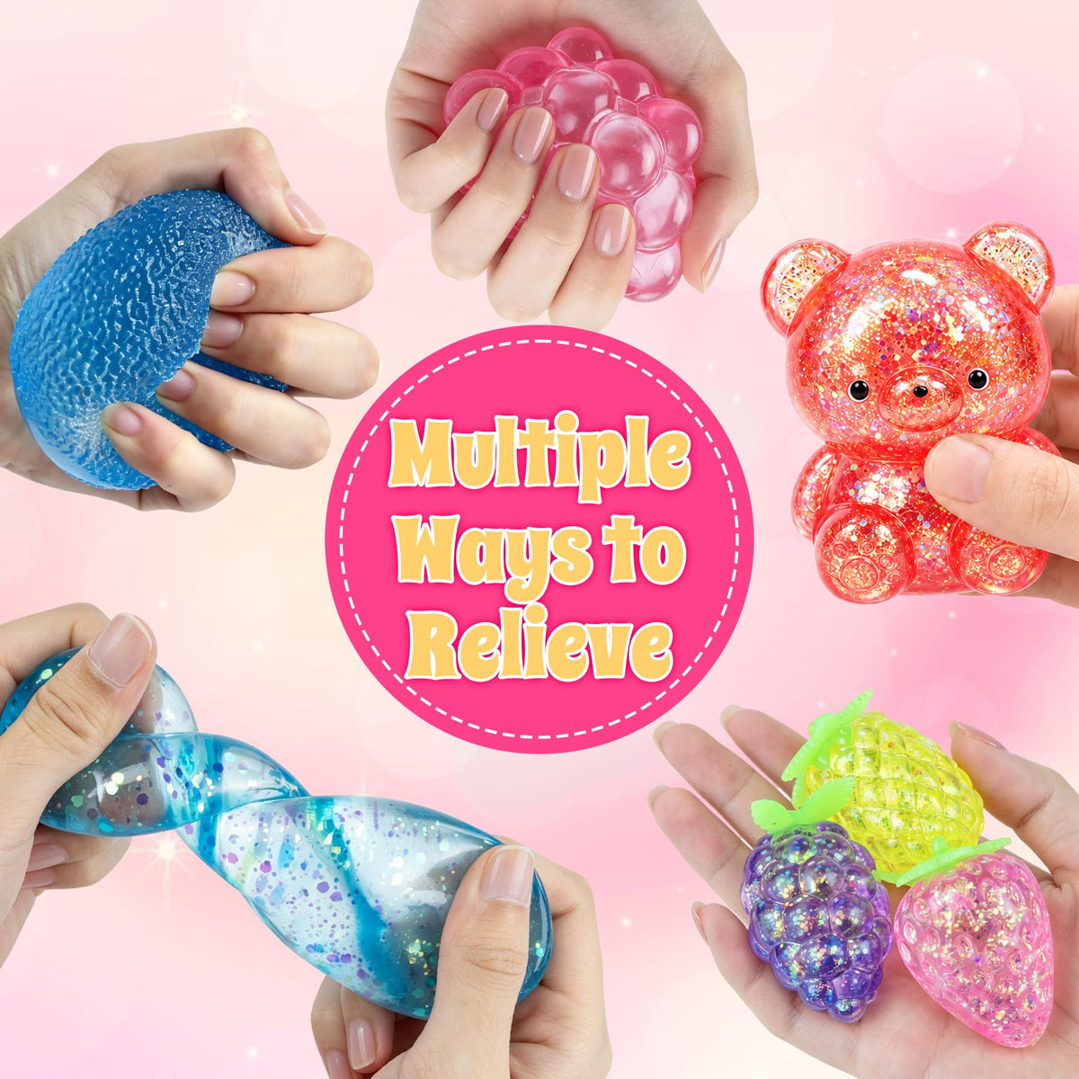 22Pcs Squishy Fun Box, Squishy Toys Kit Fidget Toys for 4-8 8-12