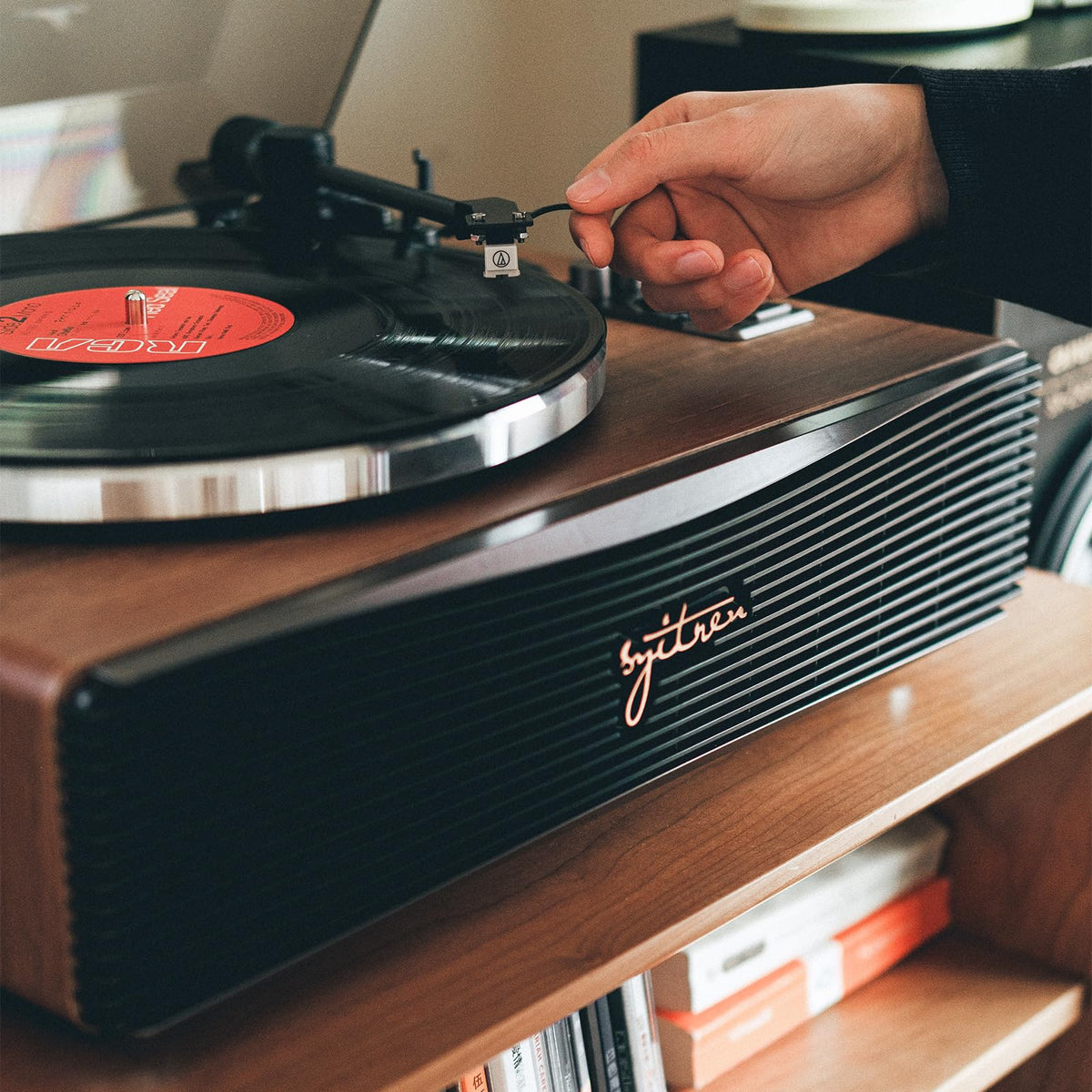 Syitren Paron Vinyl Record Player,Bluetooth Turntable,Built-in Speaker