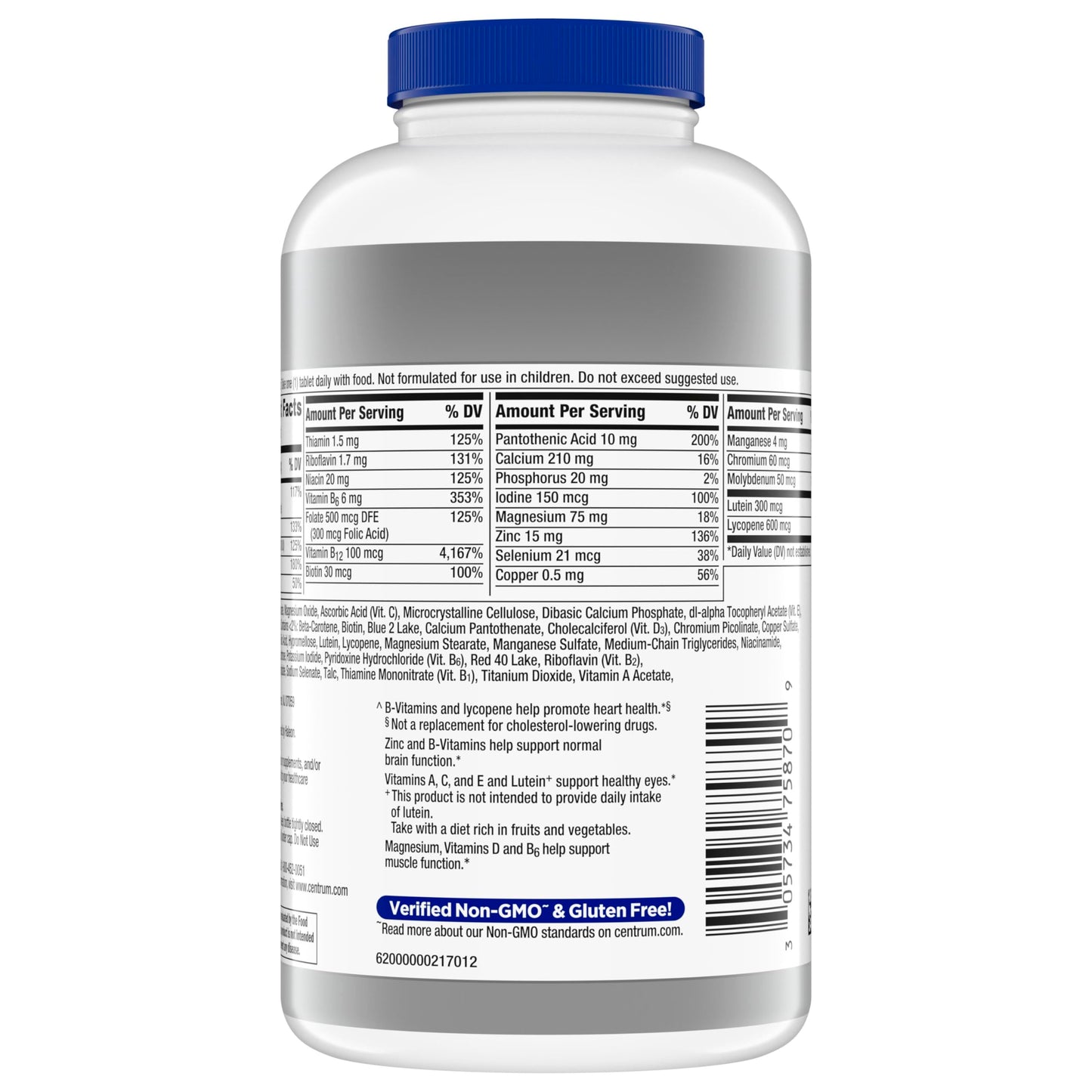 Centrum Silver Men's 50+ Multivitamin with Vitamin D3, B-Vitamins, Zinc for Memory and Cognition - 200 Tablets