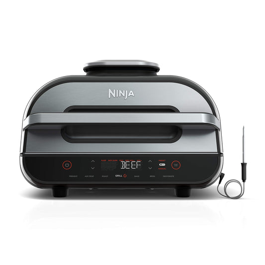 Ninja FG551 Foodi Smart XL 6-in-1 Indoor Grill and Air Fryer, 4 Qt Capacity, Black/Silver