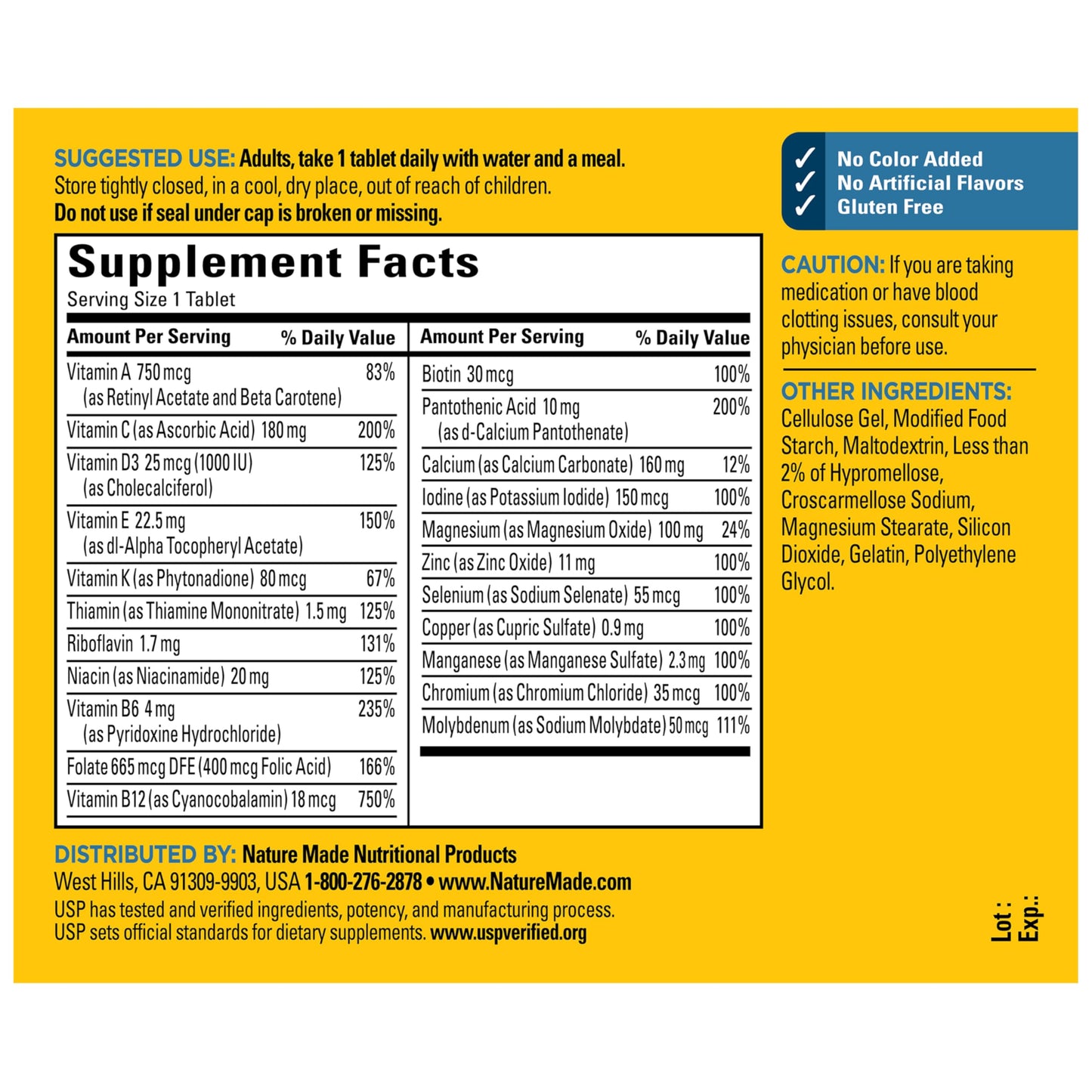 Nature Made Multivitamin for Him, Mens Multivitamin, 90 Tablets