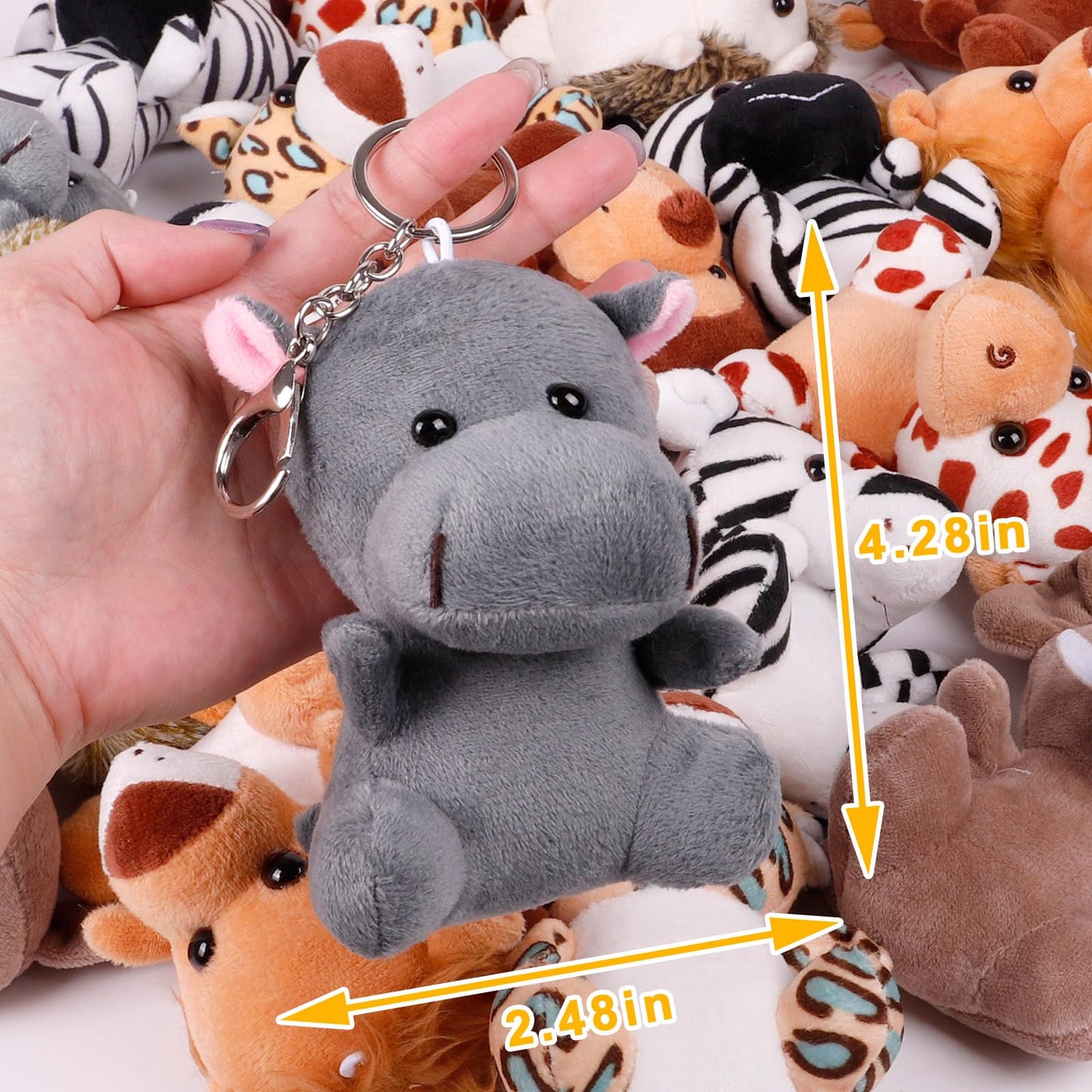 Spoilu 12 Pack Small Stuffed Animals Bulk, 4.5 Inch Mini Plush Toys, Treasure Box Toys for Classroom, Party Favors for Kids, Plush Keychain, Claw Machine Prizes, Baby Shower Decorations