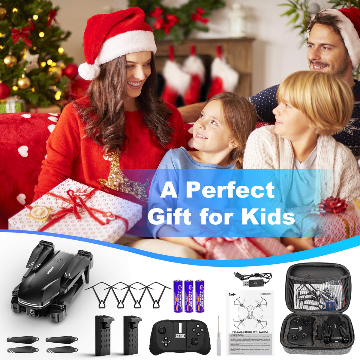1080P Drones with Camera for Adults, Foldable Drone with 2 Batteries