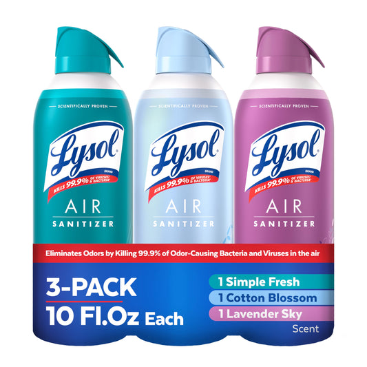 Lysol Air Sanitizer Spray, Air Freshener Alternative, Multi-Fragrance 3-Pk