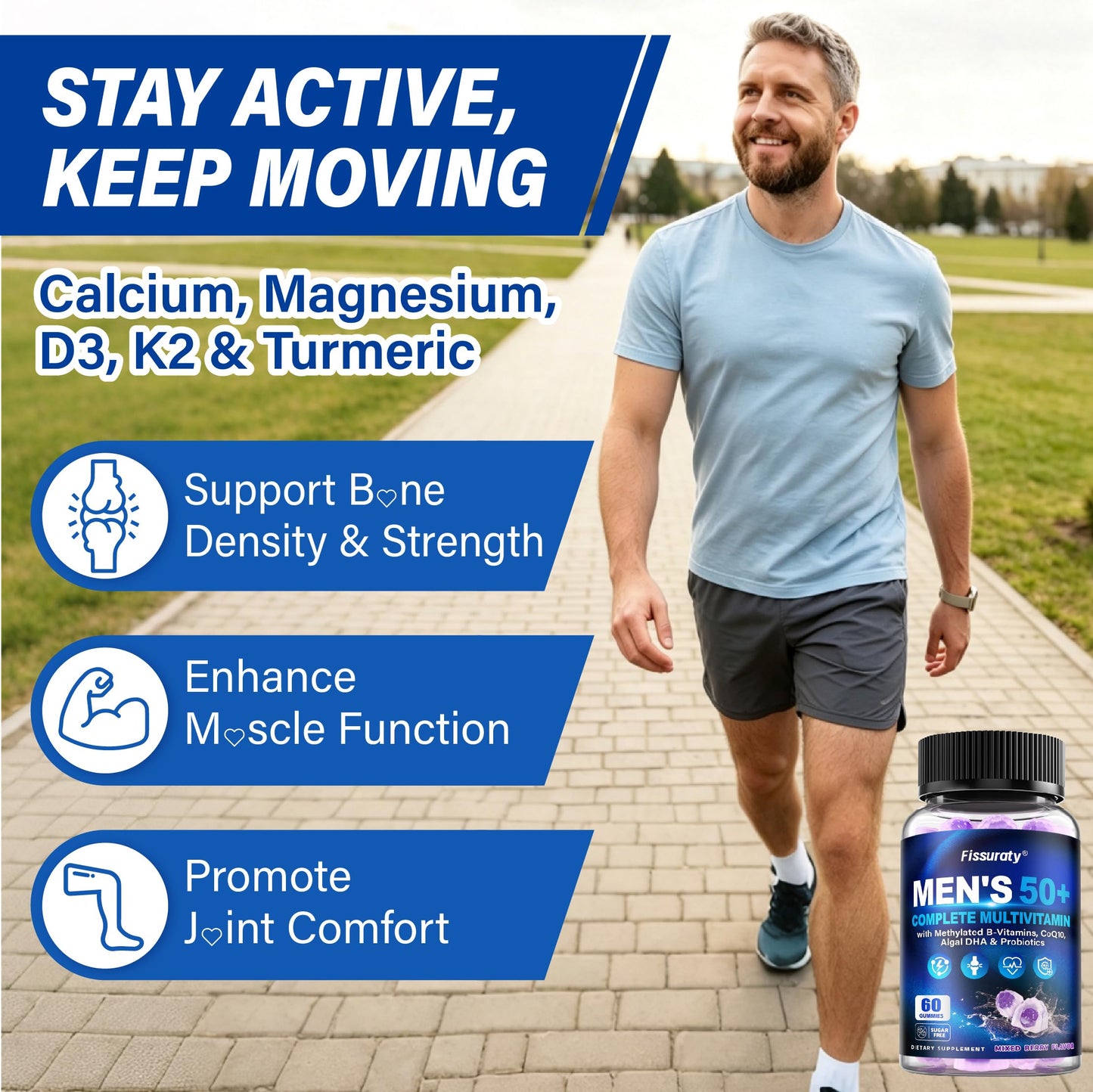 Multivitamin Gummies for Men 50+ - Sugar Free Methylated Multivitamin Gummy