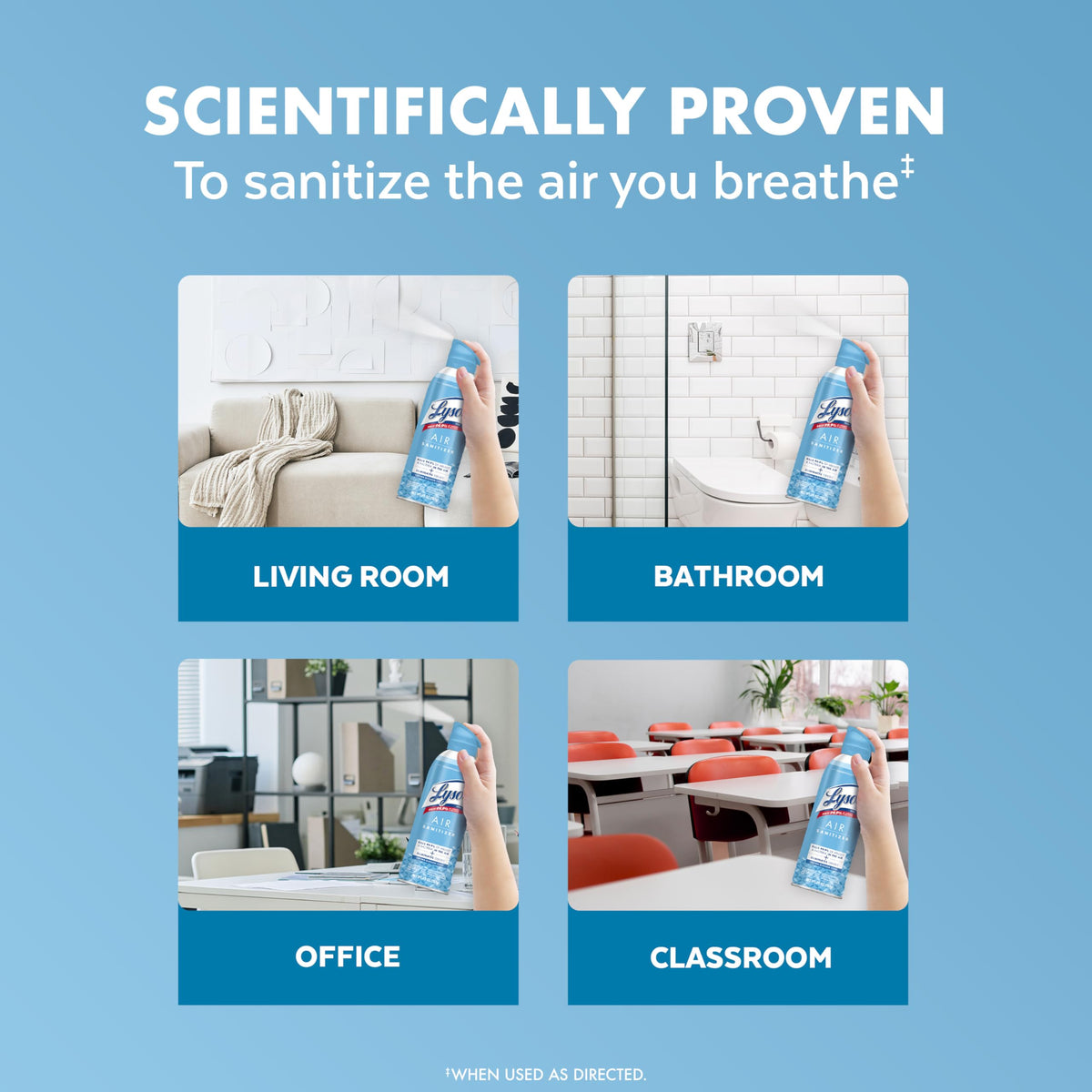 Lysol Air Sanitizer Spray, Air Freshener Alternative, Multi-Fragrance 3-Pk