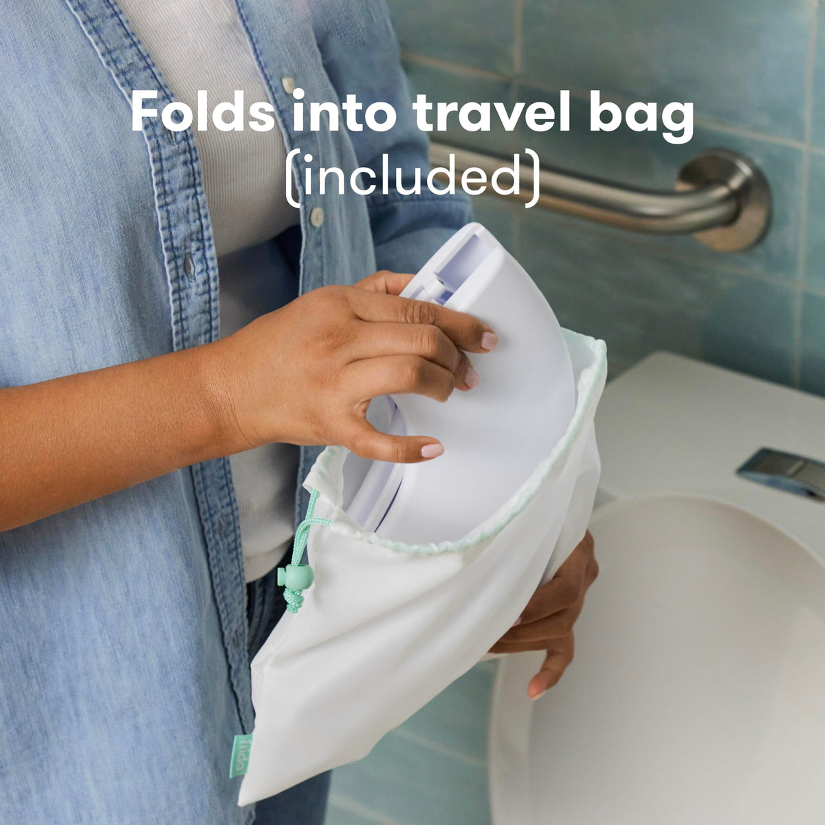 Frida Fold-and-Go Portable Potty Seat for Toilet, Toddlers, Free Bag