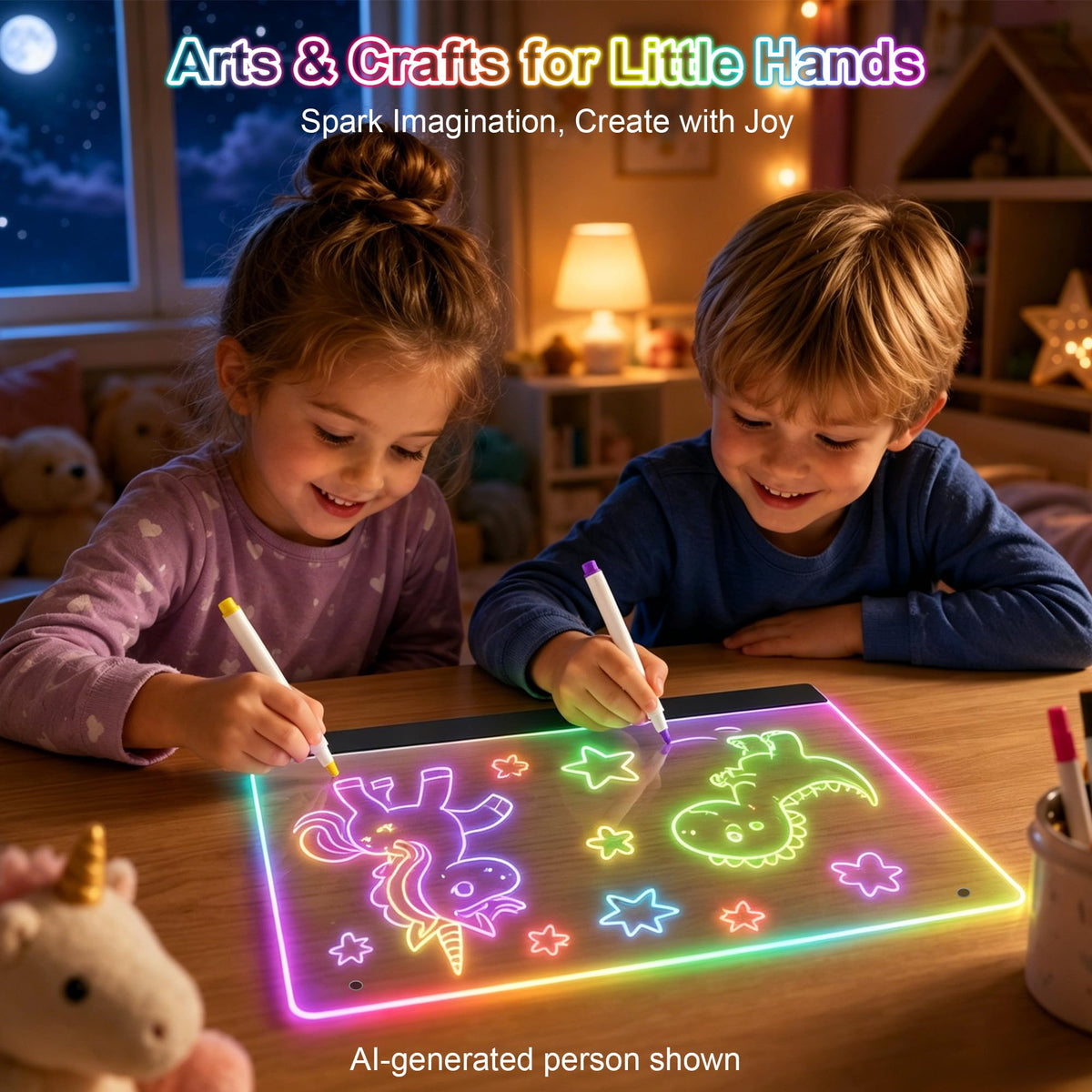 16-Inch LED Drawing Board for Kids Party Supplies Crafts for Kids Ages 4-8