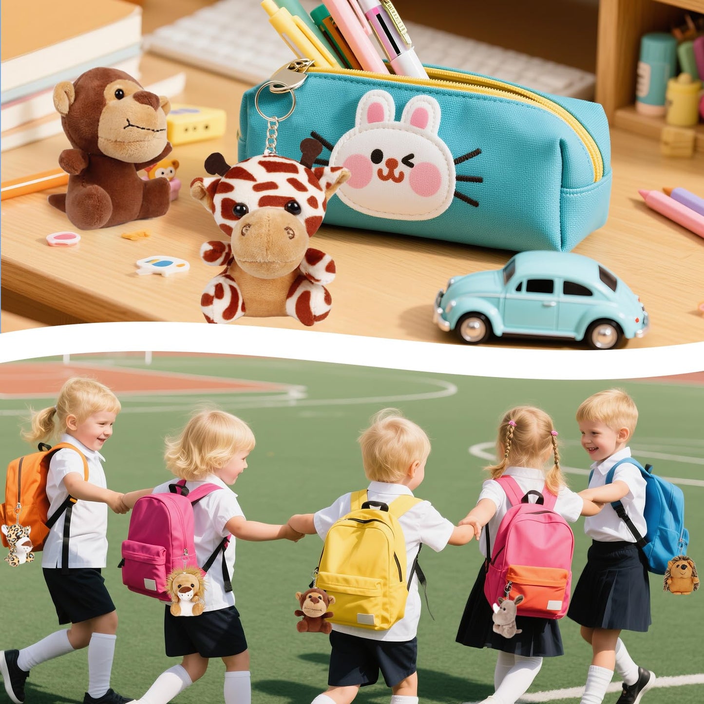 Spoilu 12 Pack Small Stuffed Animals Bulk, 4.5 Inch Mini Plush Toys, Treasure Box Toys for Classroom, Party Favors for Kids, Plush Keychain, Claw Machine Prizes, Baby Shower Decorations