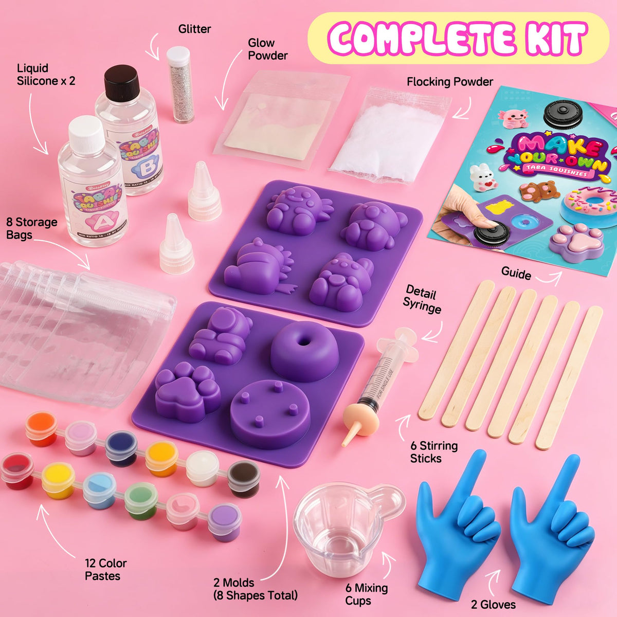 Make Your Own Taba Squishy Kit - DIY Squishy Making Kit with 8 Molds