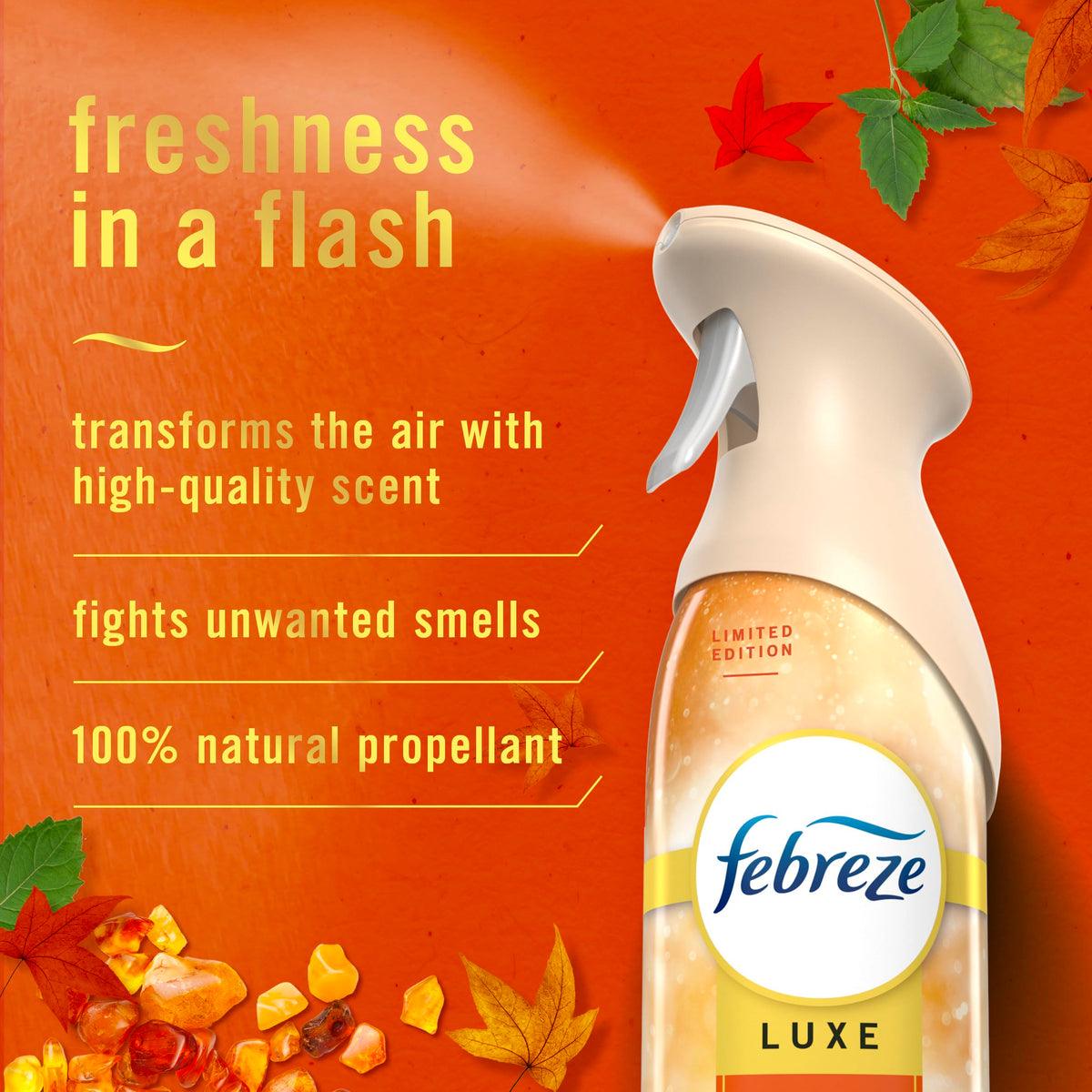 Febreze Odor-Fighting Air Freshener Spray, Room Spray, Crisp Fall Breeze, Cuddle Weather & Baked Cinnamon Apple Air Mist, 8.1 oz, 3ct