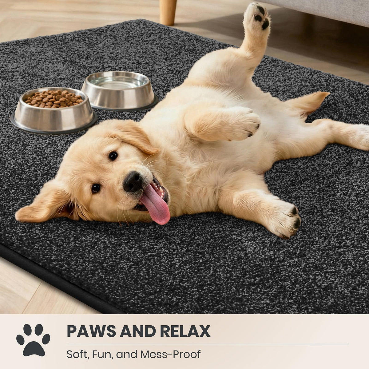 PURRUGS Dirt Trapping Indoor Door Mat, 24" x 35.5", Charcoal