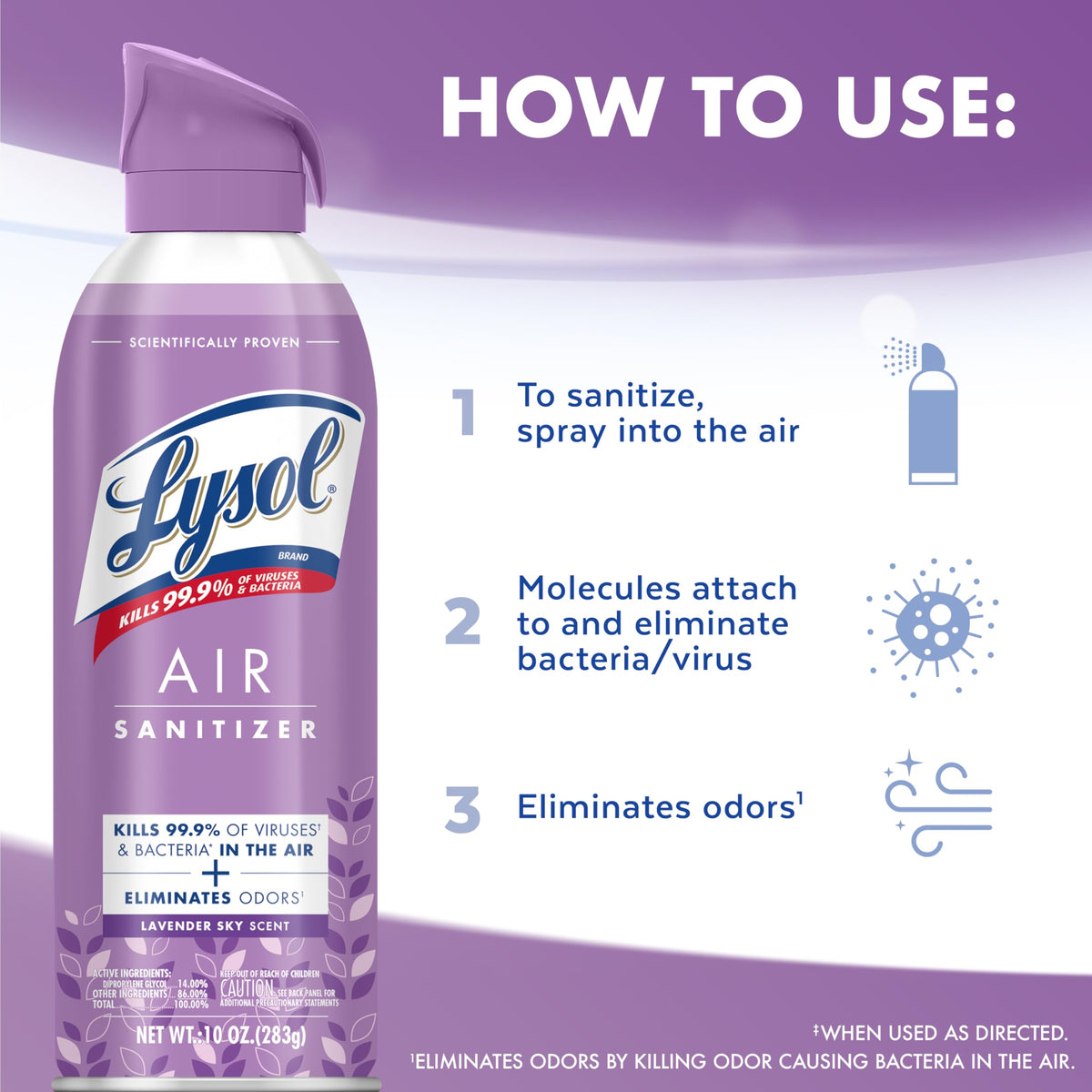 Lysol Air Sanitizer Spray, Air Freshener Alternative, Multi-Fragrance 3-Pk