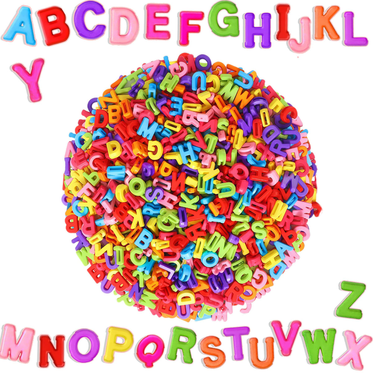 YMSDZHL Alphabet Bead A-Z 650Pcs Large 3D Bead for Bracelet Jewelry Making