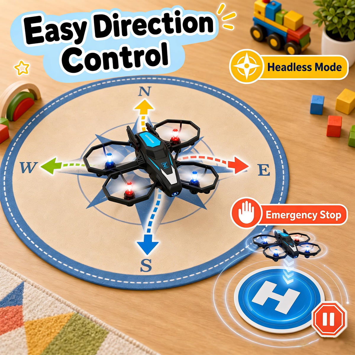 Drones for Kids with 1080P Camera，Remote Control RC Quadcopter for Beginner