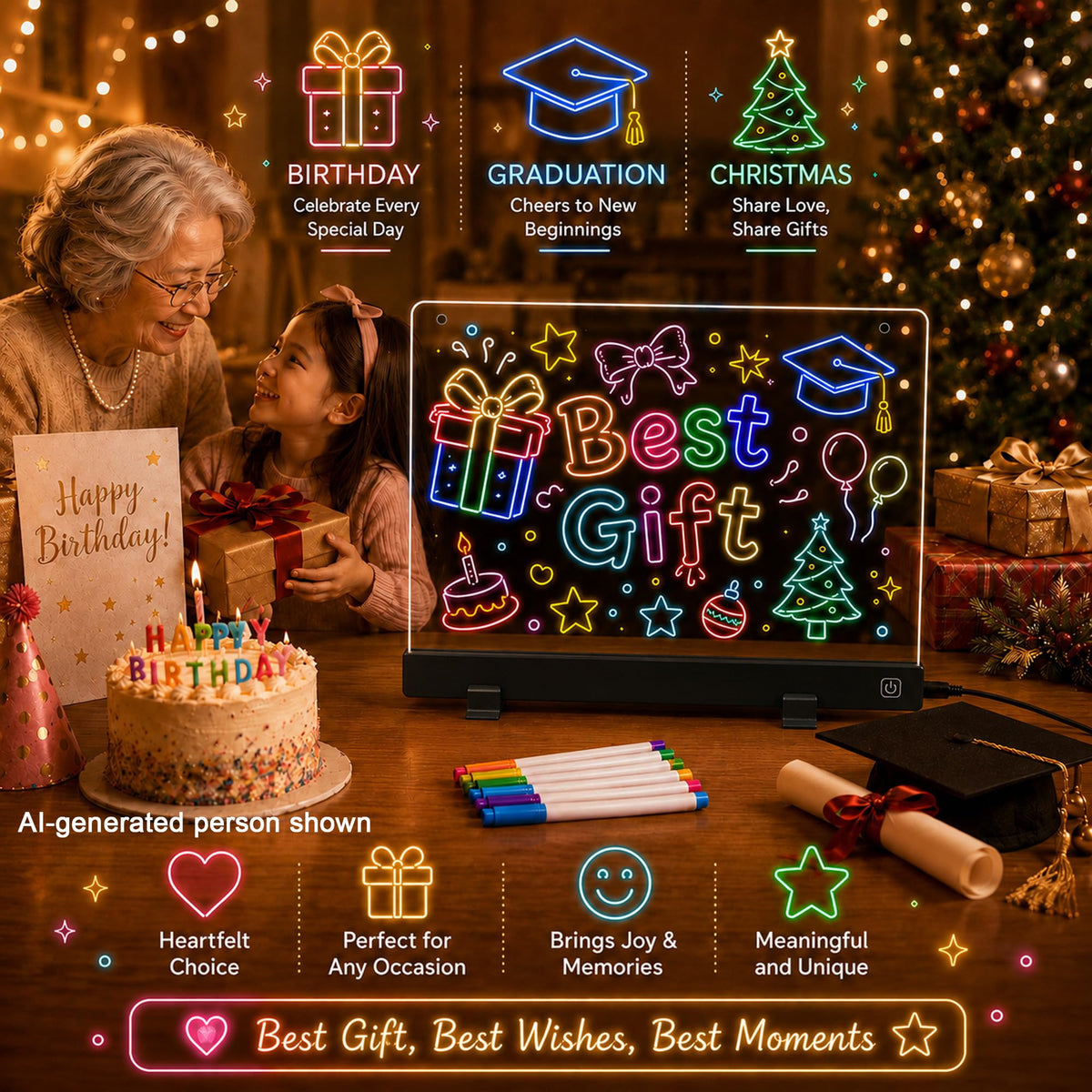 16-Inch LED Drawing Board for Kids Party Supplies Crafts for Kids Ages 4-8