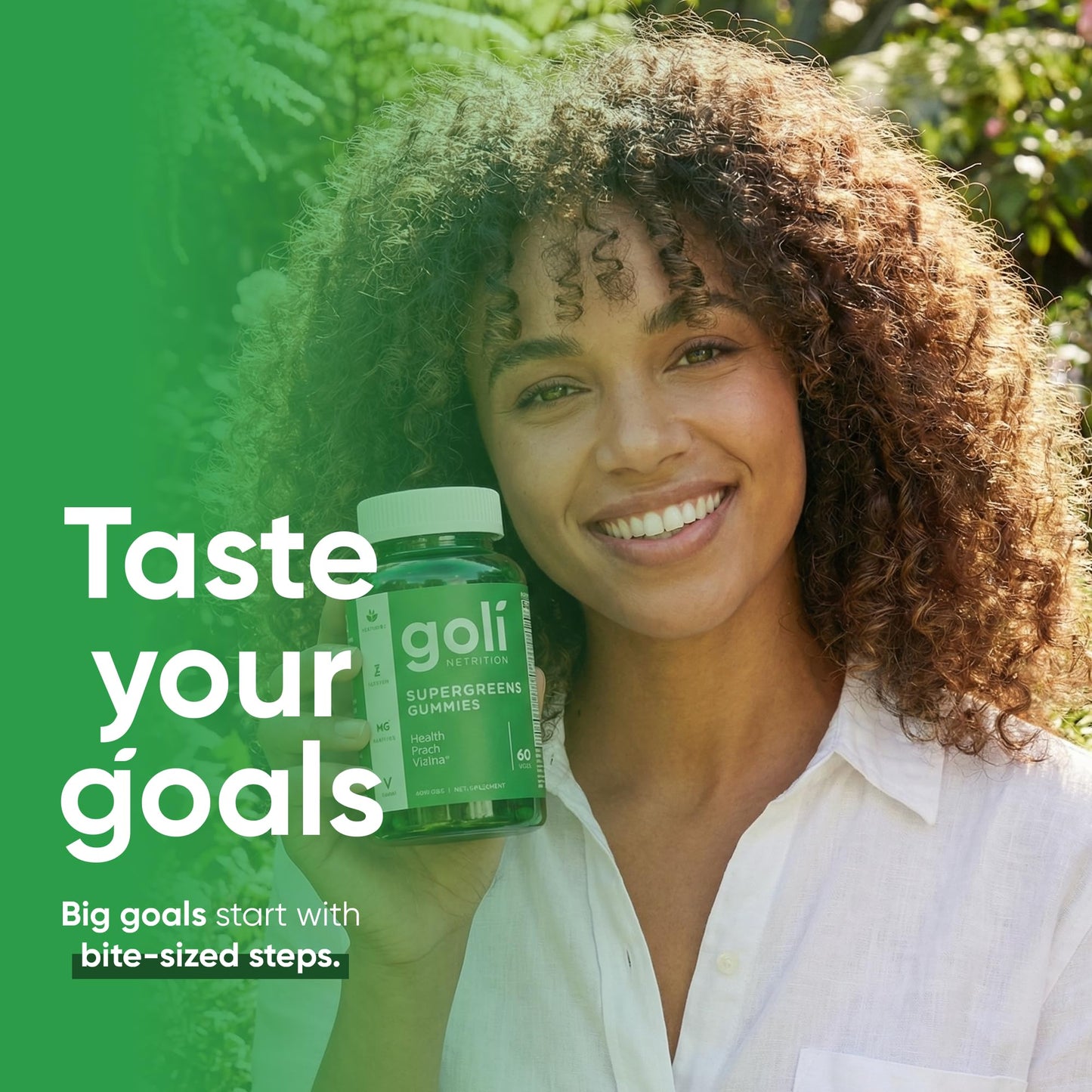 Goli SuperGreen Vitamin Gummy - 60 Count - Essential Vitamins and Minerals - Plant-Based, Vegan, Gluten-Free & Gelatin Free - Health from Within, Pack of 1