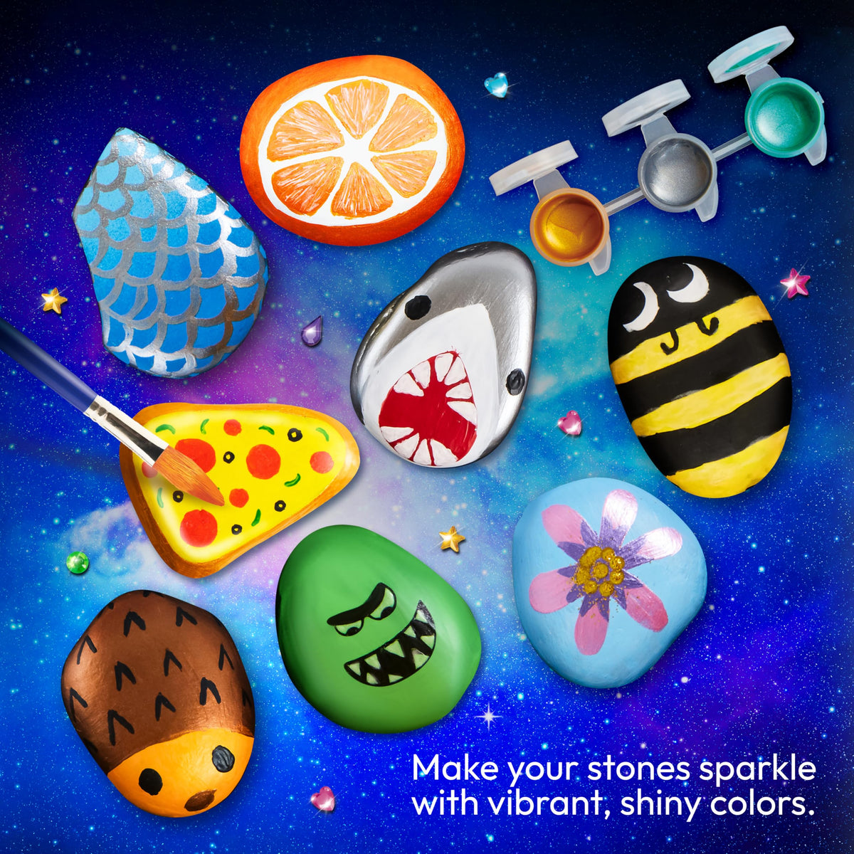 Rock Painting Kit- Glow in The Dark Rock Kit, Arts and Crafts for Kids Ages 6-12, Art Supplies Toy, Kids Craft Paint Kits, Arts & Crafts for Boys Girls Birthday Party Gift Toy