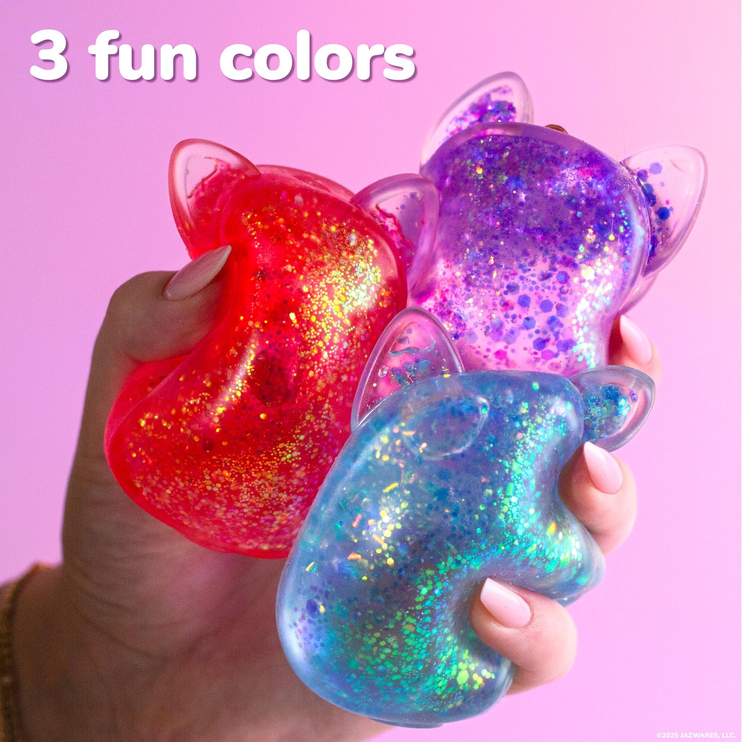 Original Squishmallows™ SLIMYGLOOP Pink Gelli Gels™, Slow Rising Sensory Squeeze Toy with Glitter, Gel Filled Fidget Toys
