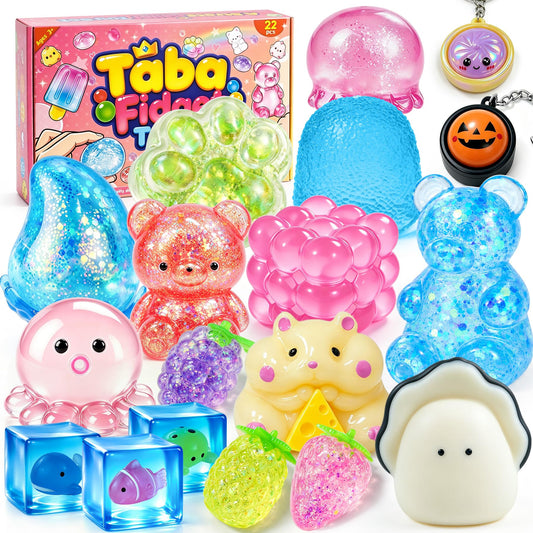 22Pcs Squishy Fun Box, Squishy Toys Kit Fidget Toys for 4-8 8-12