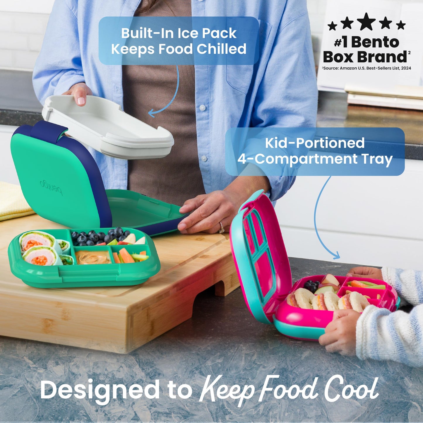 Bentgo Chill Kids 4-Compartment Bento Box Leakproof Lunch Box