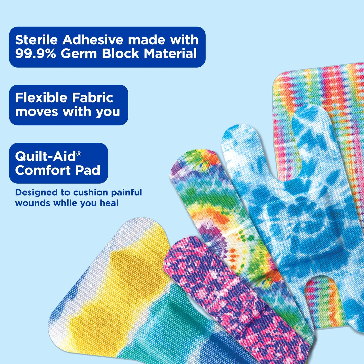 BAND-AID Brand Flexible Fabric Adhesive Bandages, Tie-Dye Designs, 100 Ct