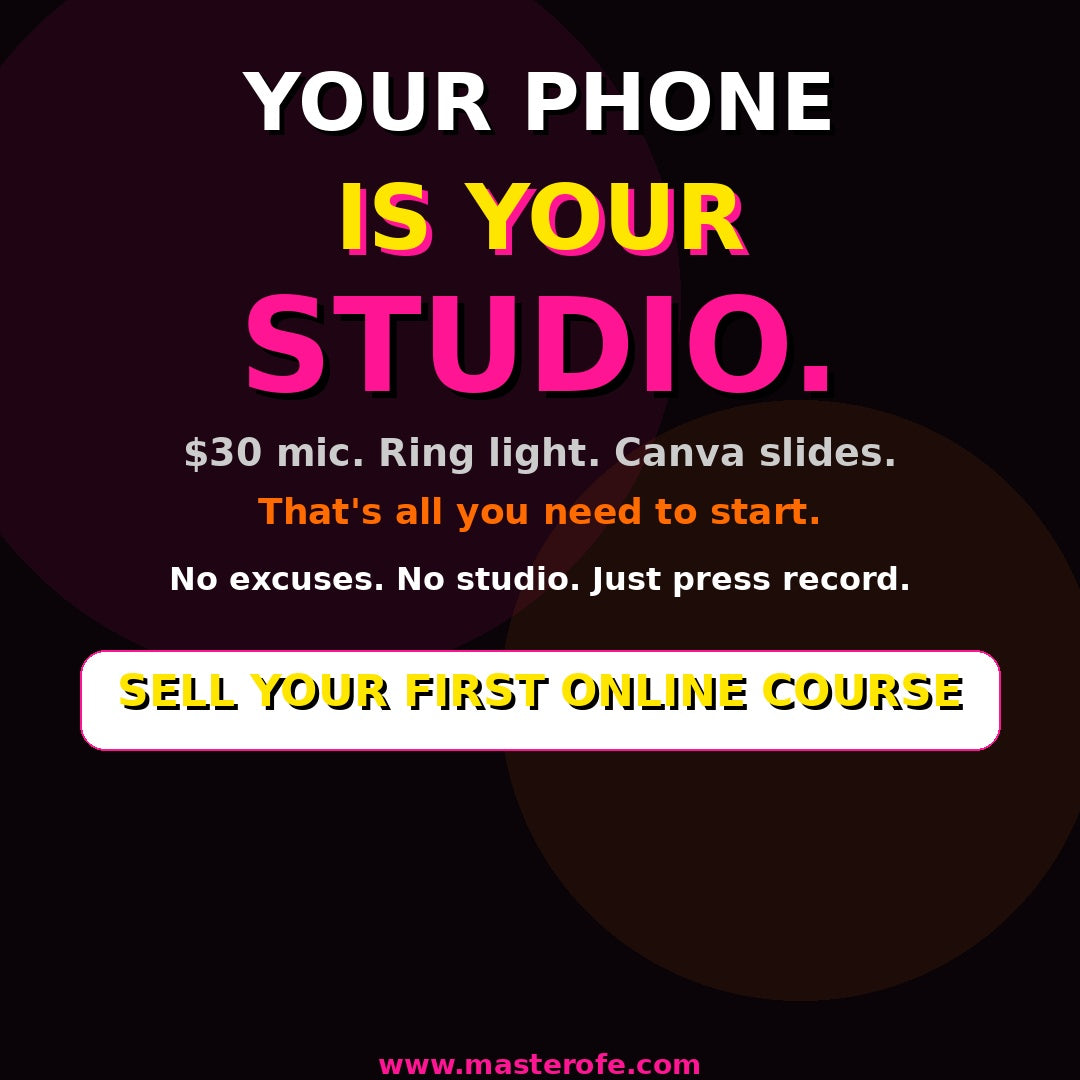 SELL YOUR FIRST ONLINE COURSE